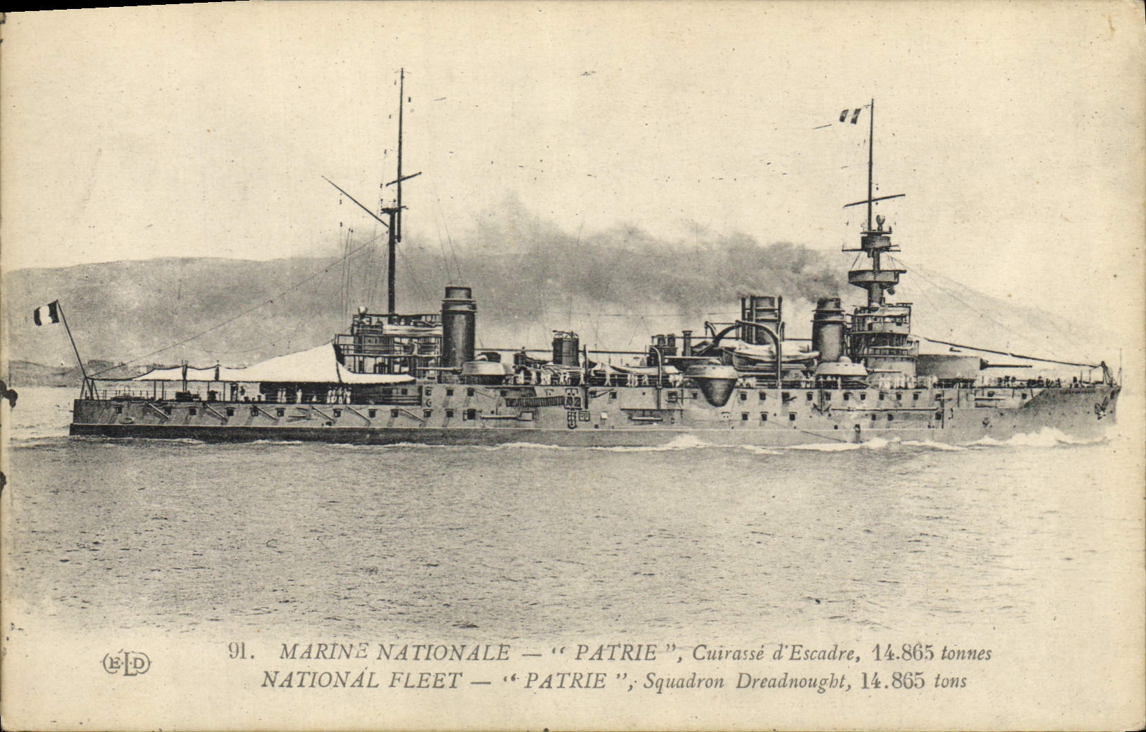 CPA Bateau de Guerre Patrie Cuirasse d'escadre 