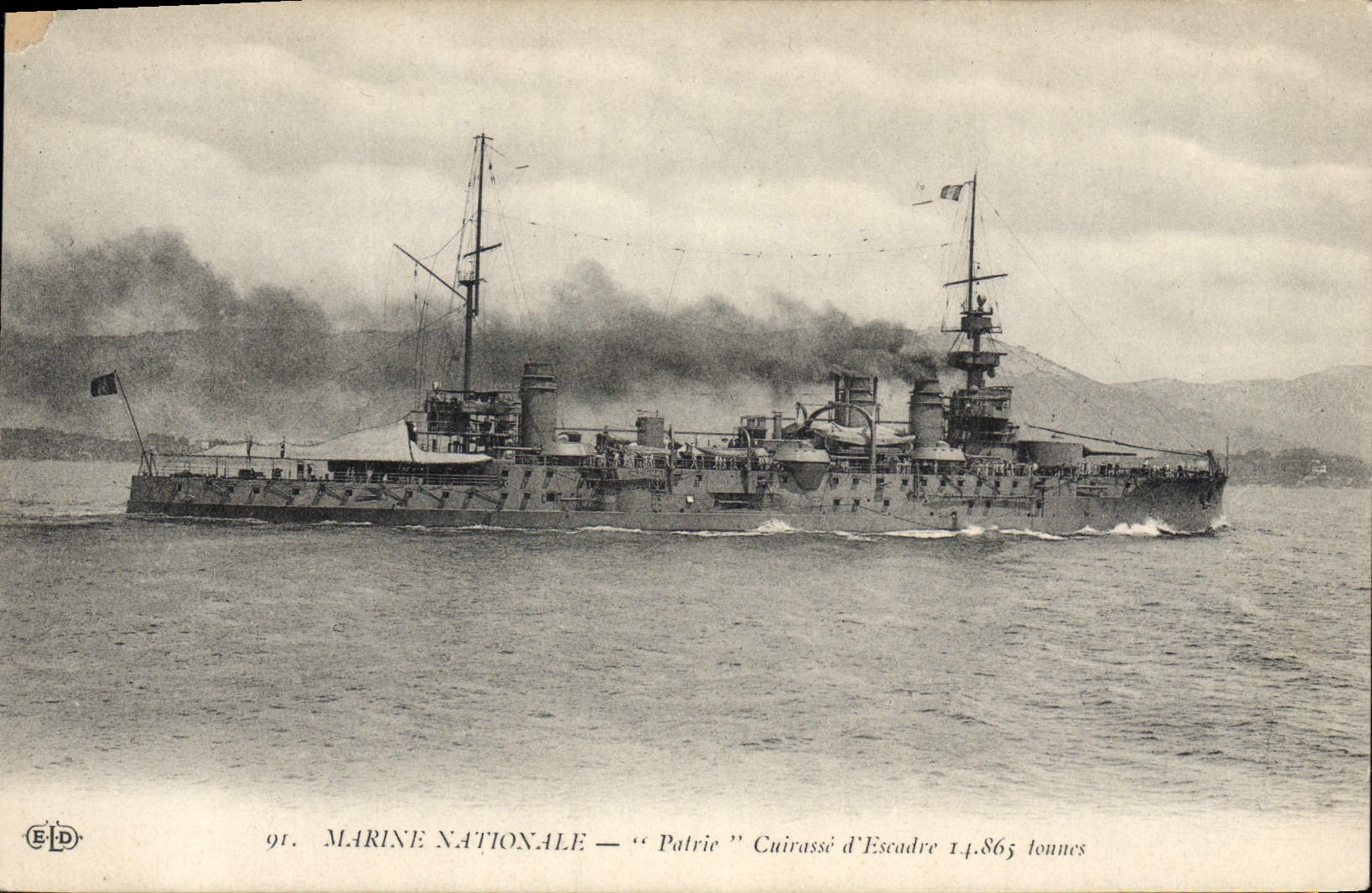 CPA Bateau de Guerre Patrie Cuirasse d'escadre 