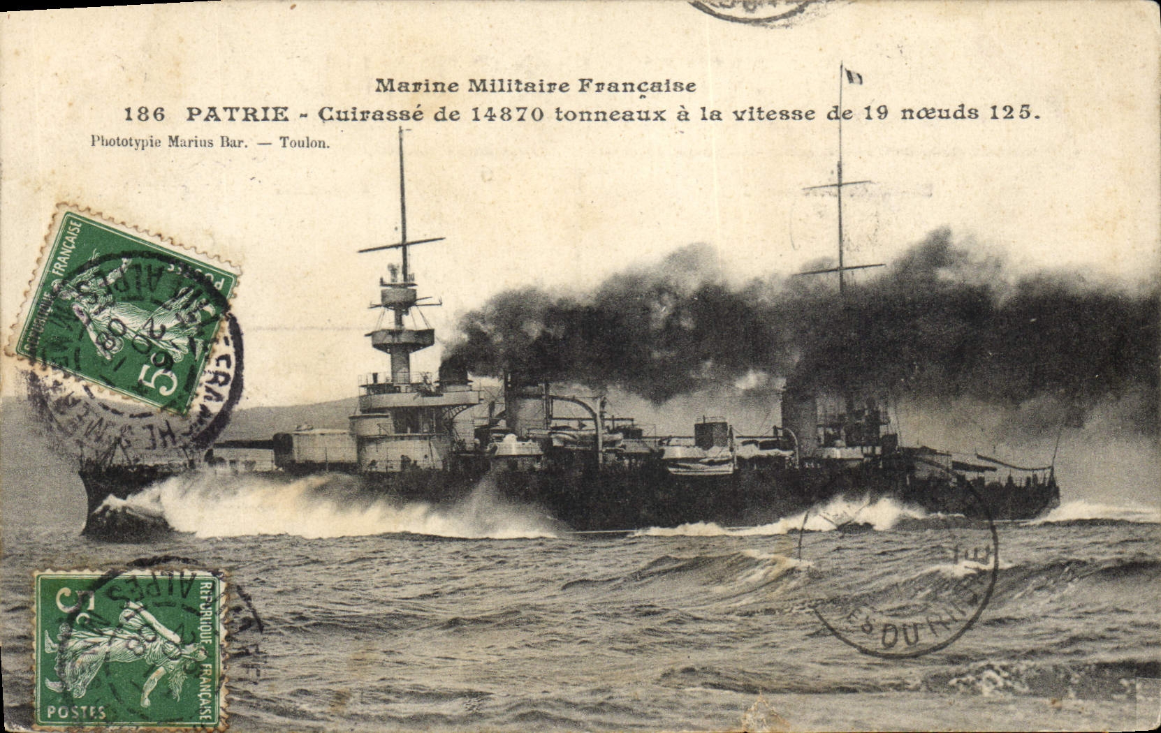CPA Bateau de Guerre Patrie Cuirasse 