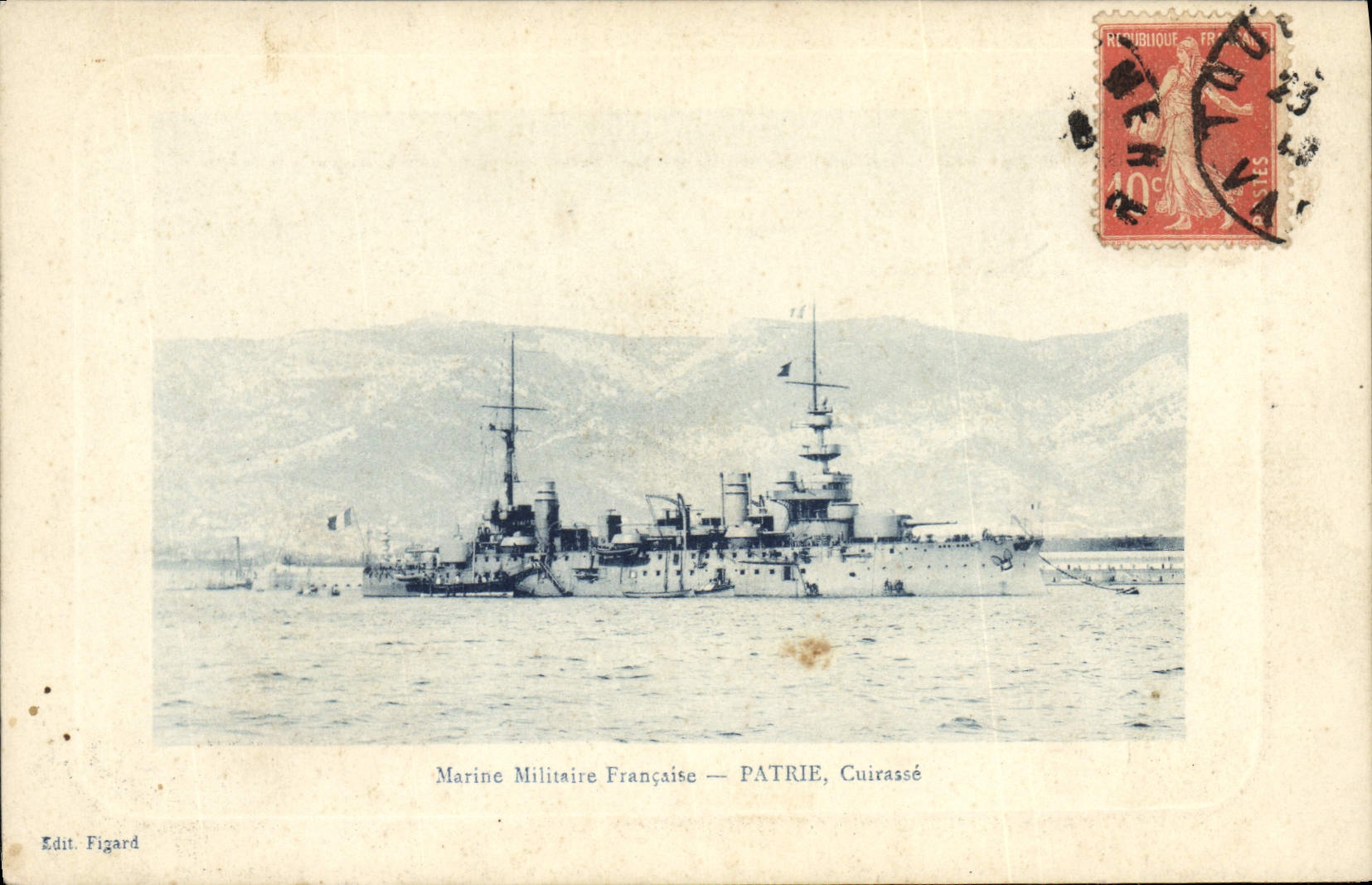 CPA Bateau de Guerre Patrie Cuirasse 