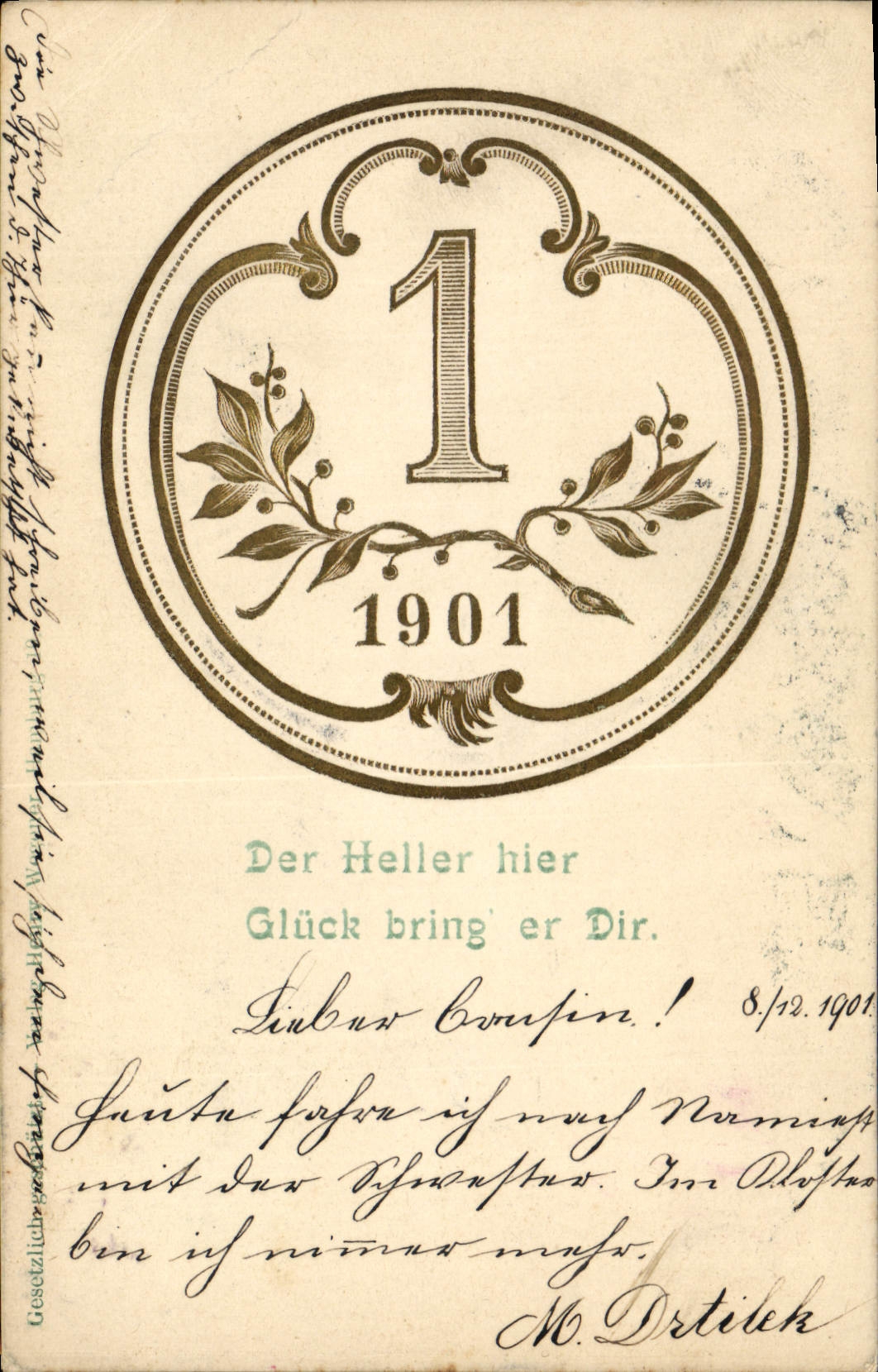 Vintage Postcard Fantasy Flowers Year 1901