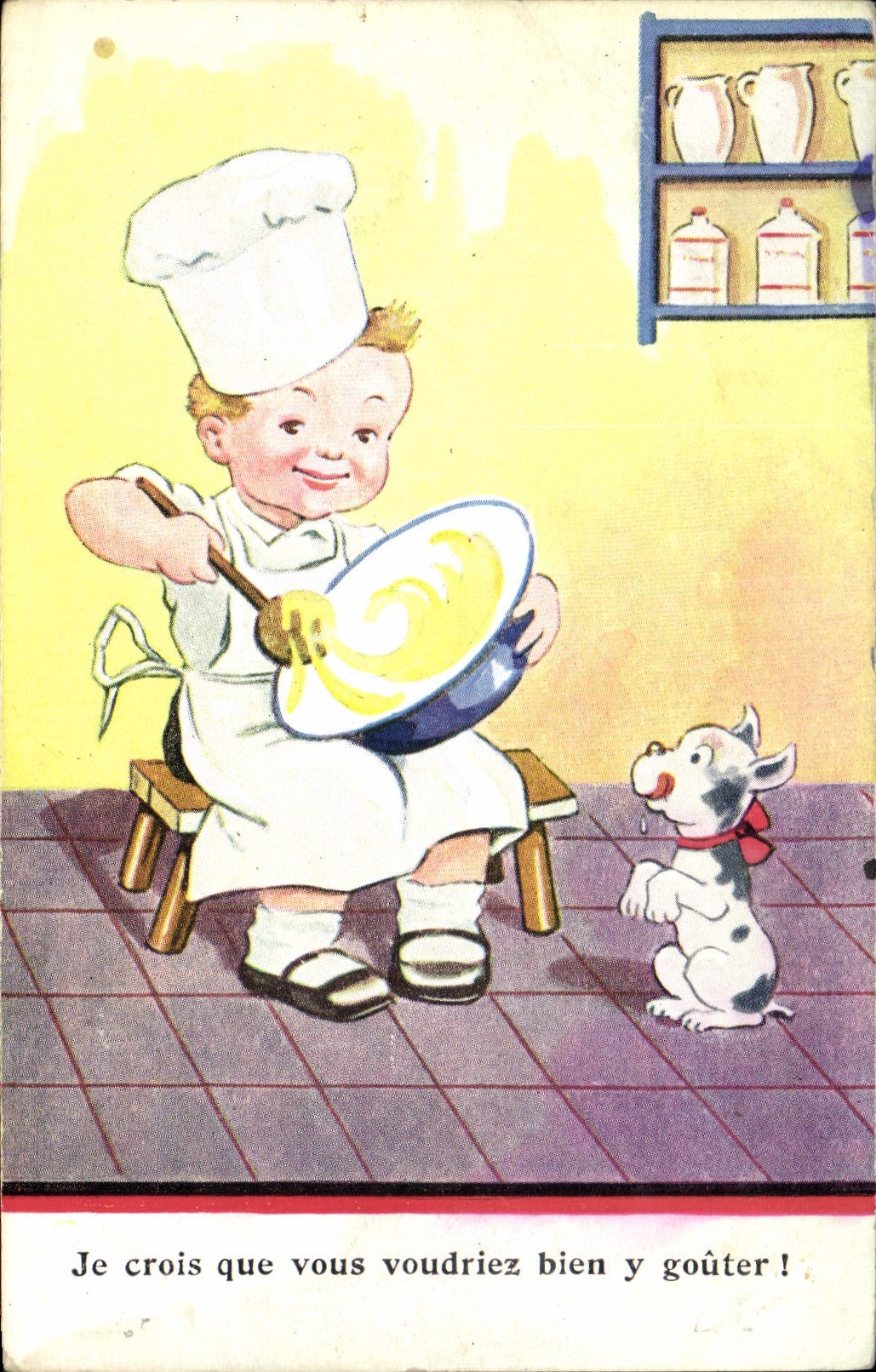 Vintage Postcard Fantasy Child Pastrycook
