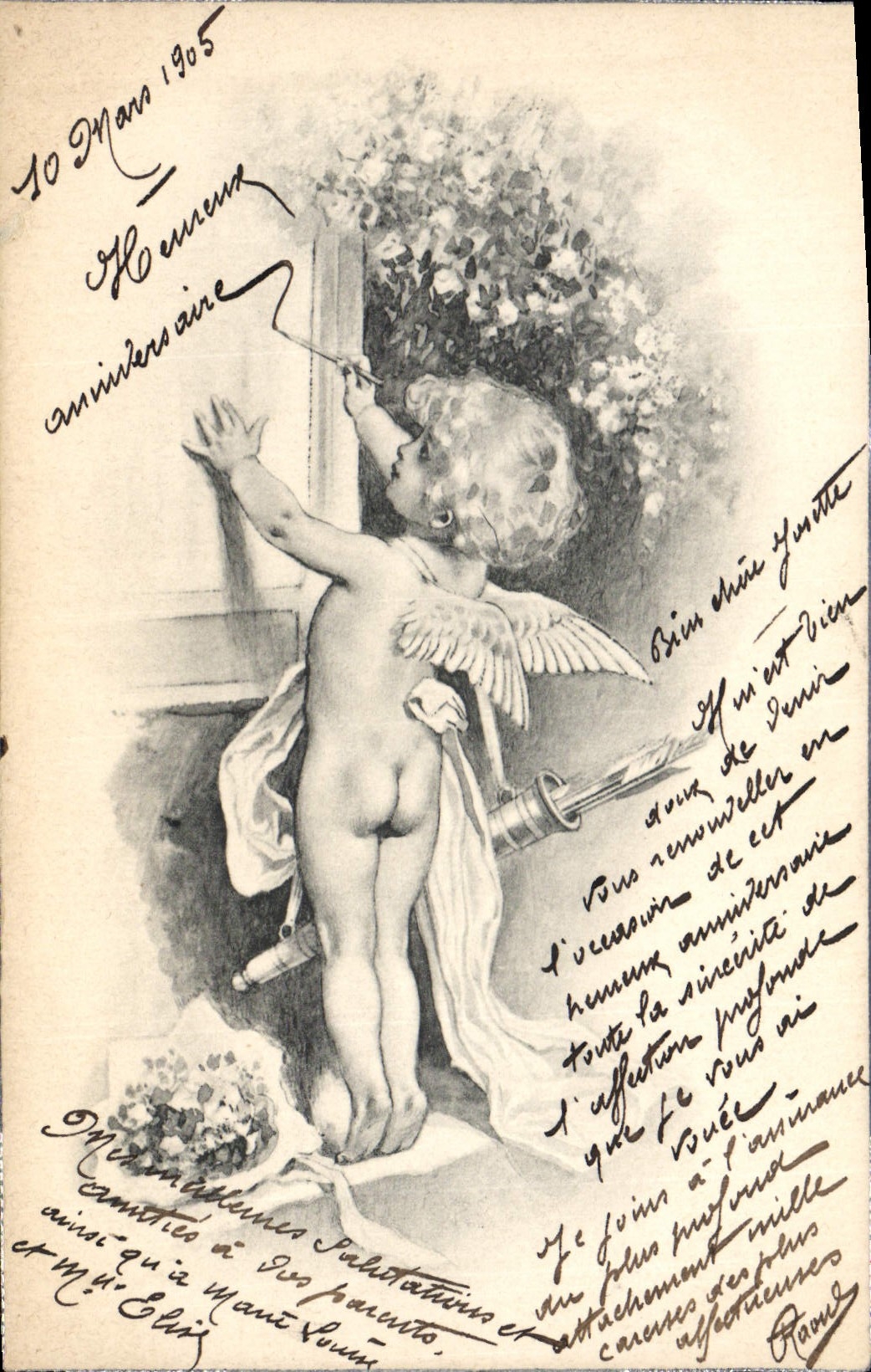 Vintage Postcard Fantasy Angel