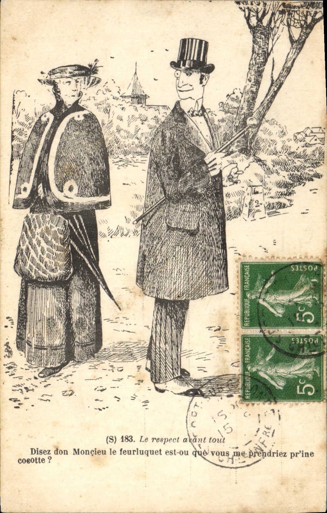 Vintage Postcard Fantasy Woman the respect above all