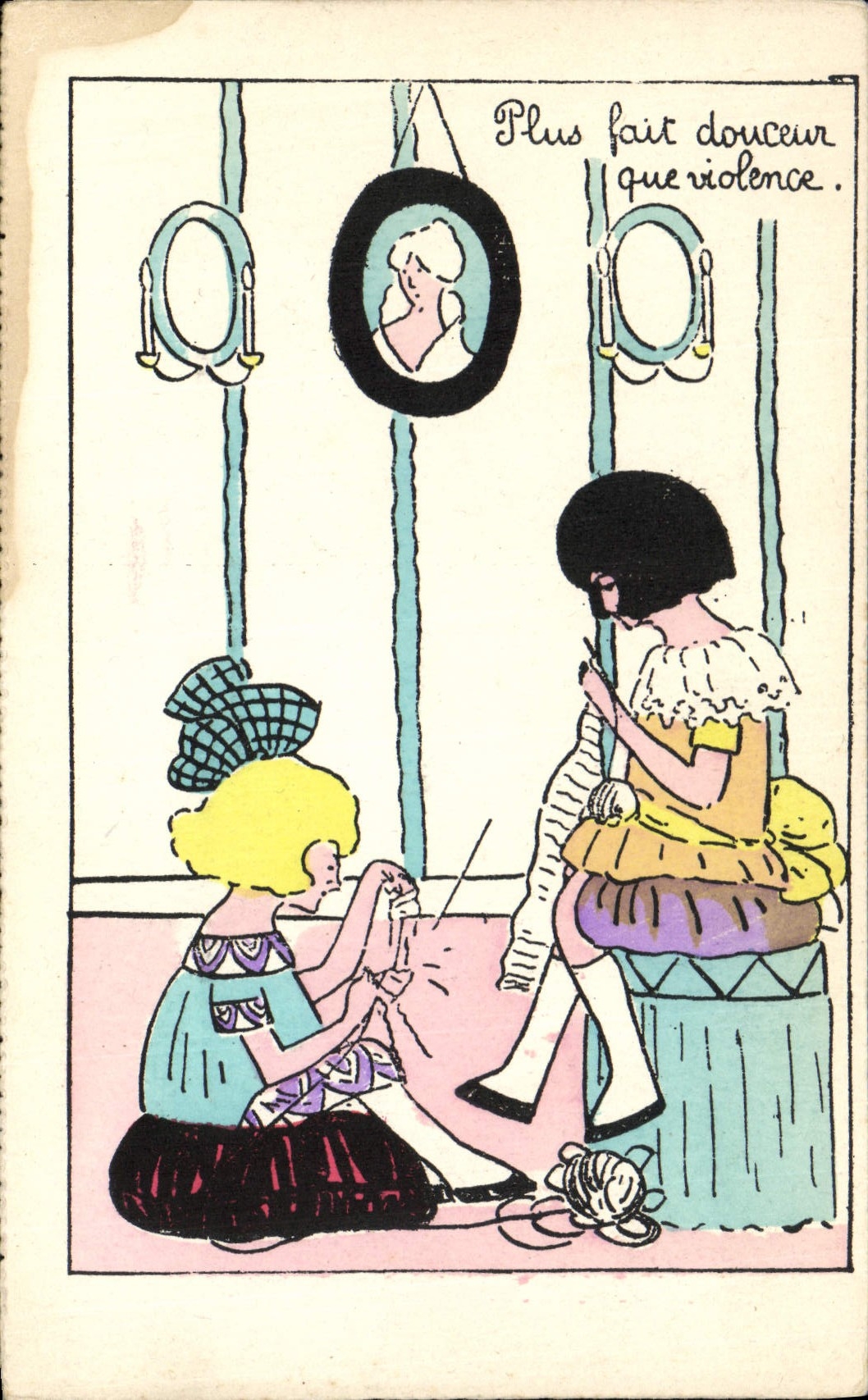 Vintage Postcard Fantasy Children More made softness than violence