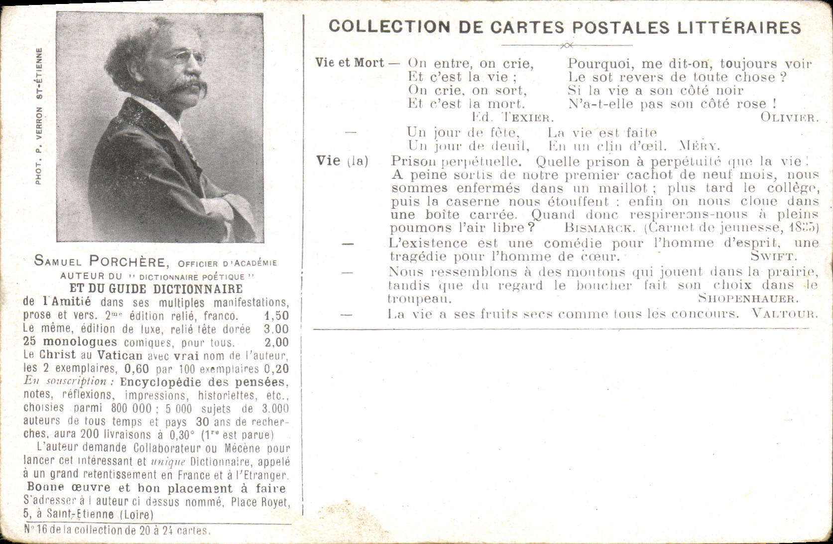 Vintage Postcard Samuel Prochere Officer of Academy