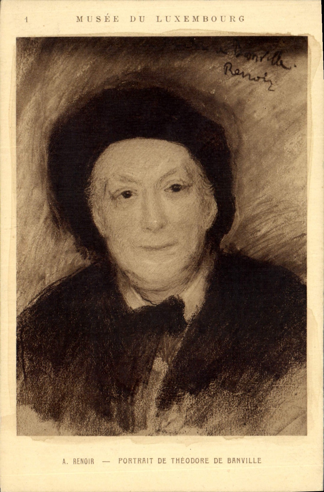 Postal París Vagar de la Luxemburgo Renoir Retrato de Theodore de Banville