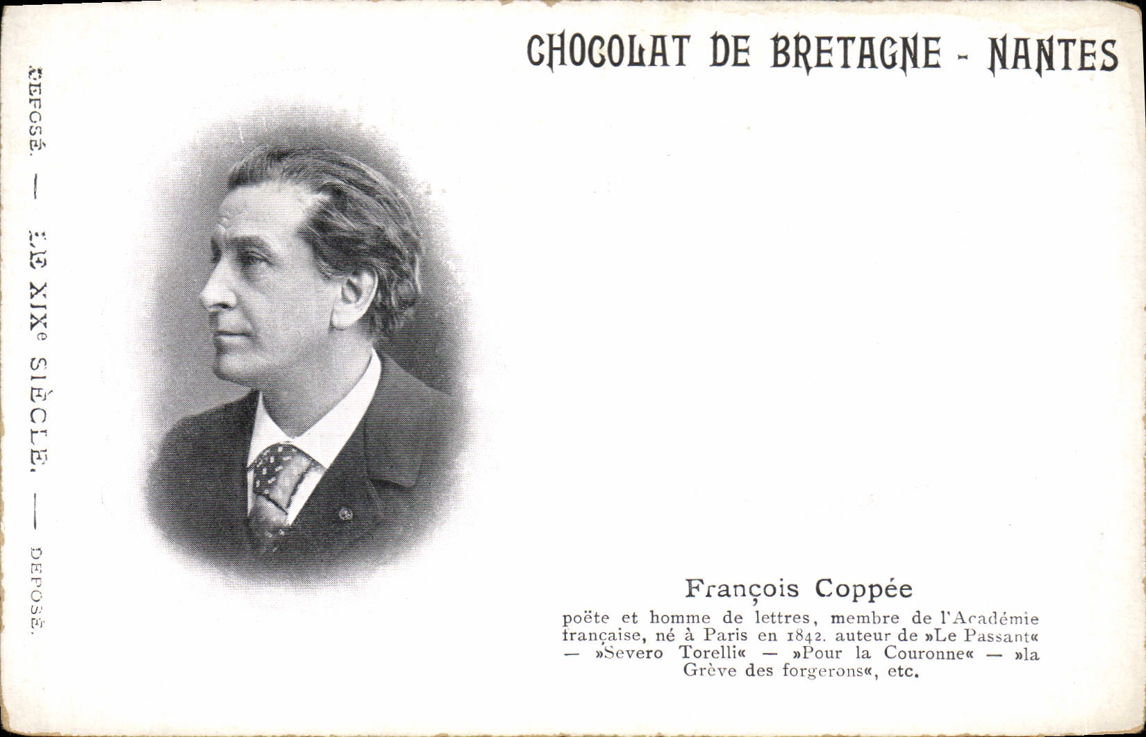 Vintage Postcard François Copee Poet and Man of letters Member of the French Academy