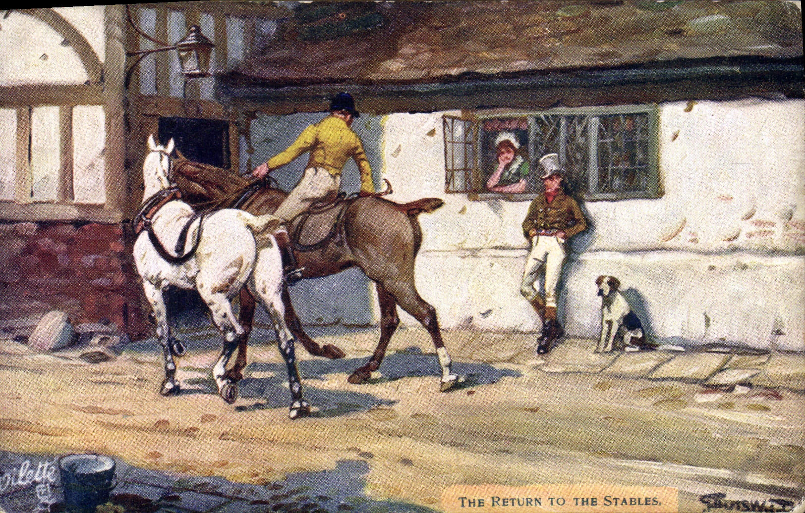 Vintage Postcard The retunr to the Sands Horse