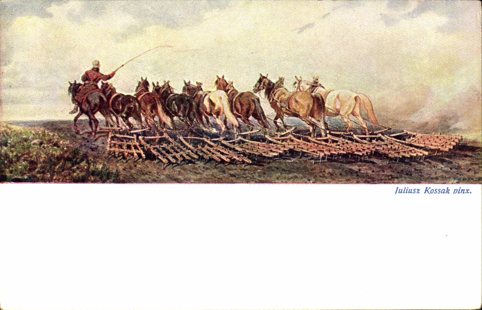 Postal Equitación Hípica Caballo Juliusz Kossak