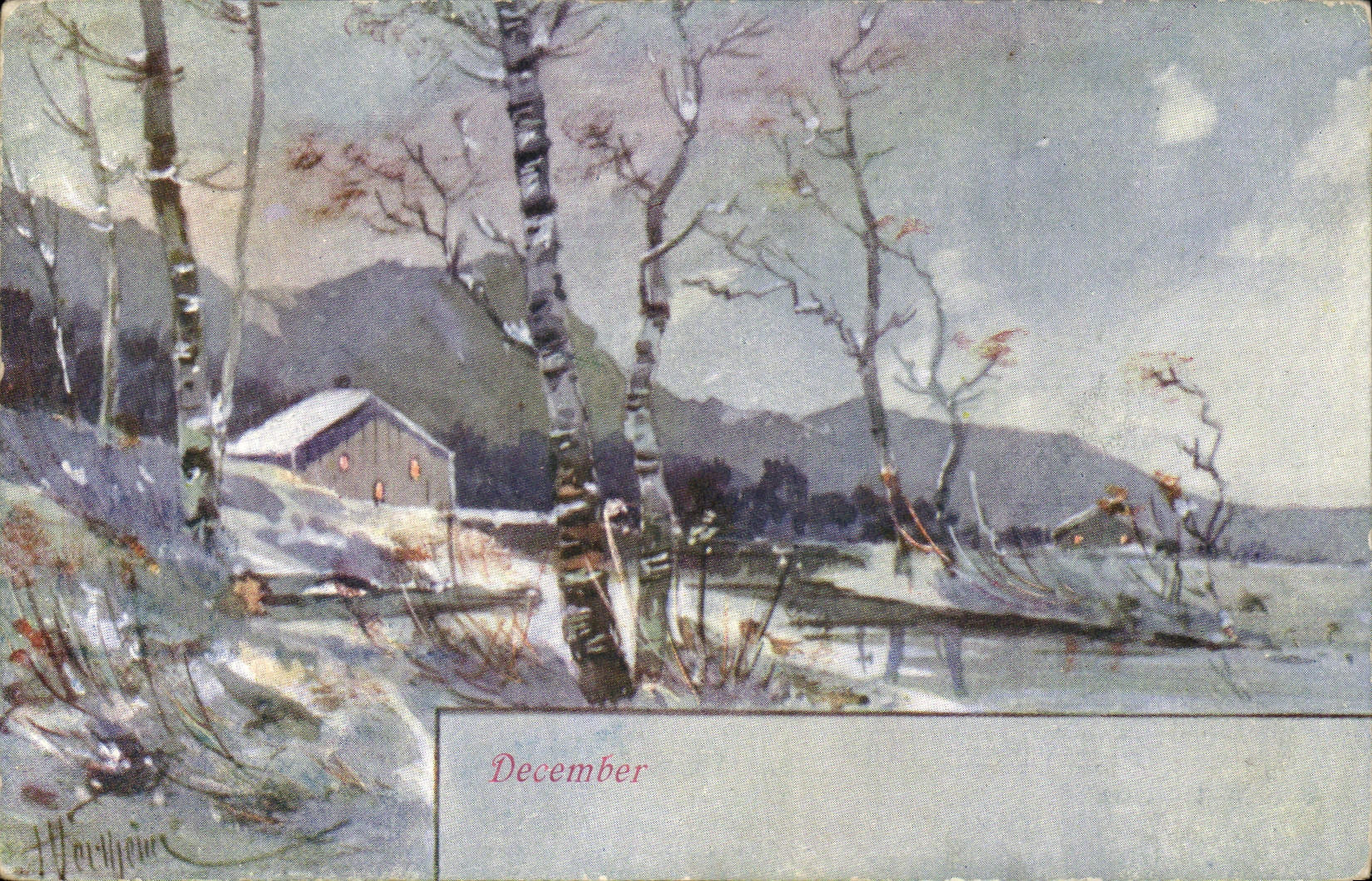 Vintage Postcard Fantasy Month December December