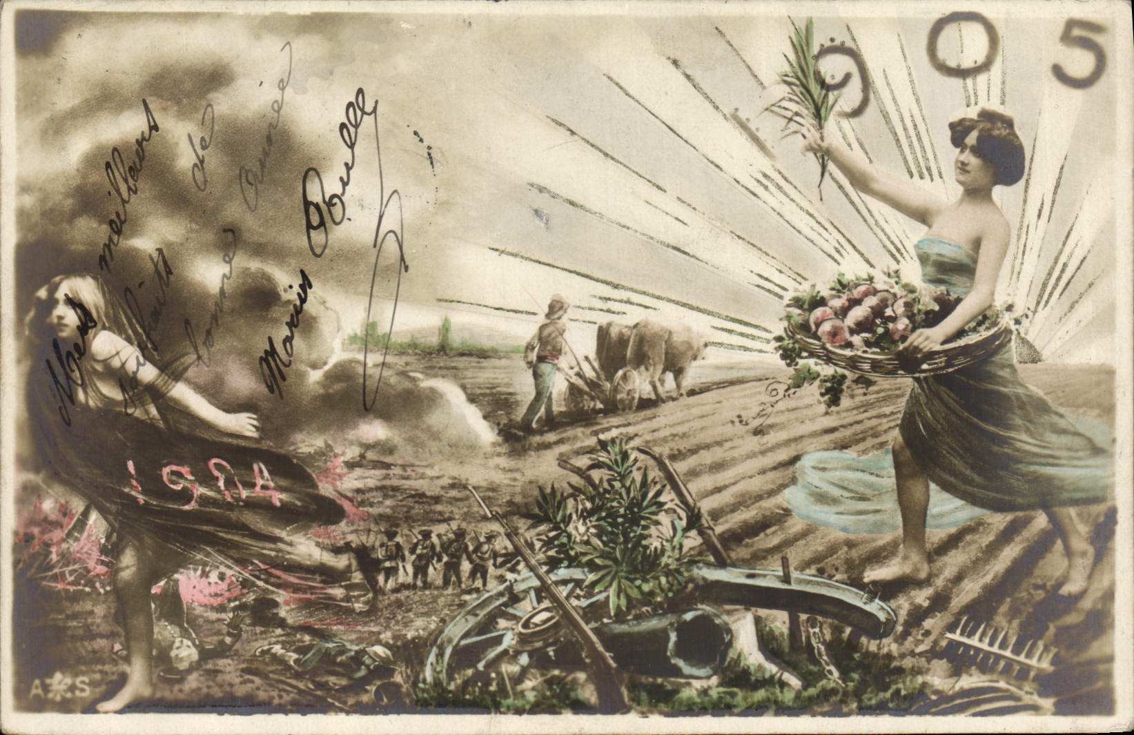 CPA Fantaisie Annee 1904 1905 Labour Charrue