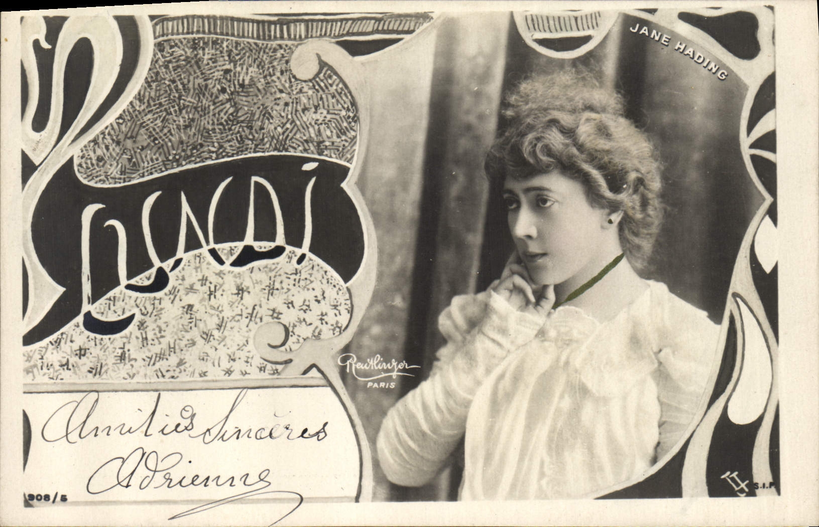 Vintage Postcard Fantasy Day Woman Monday