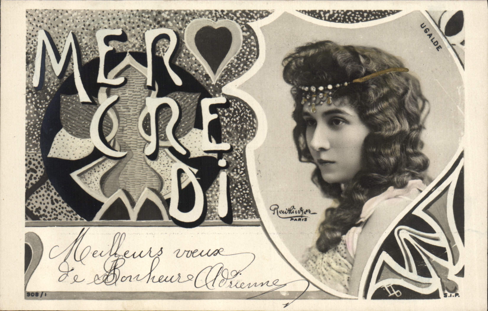 Vintage Postcard Fantasy Day Woman Wednesday