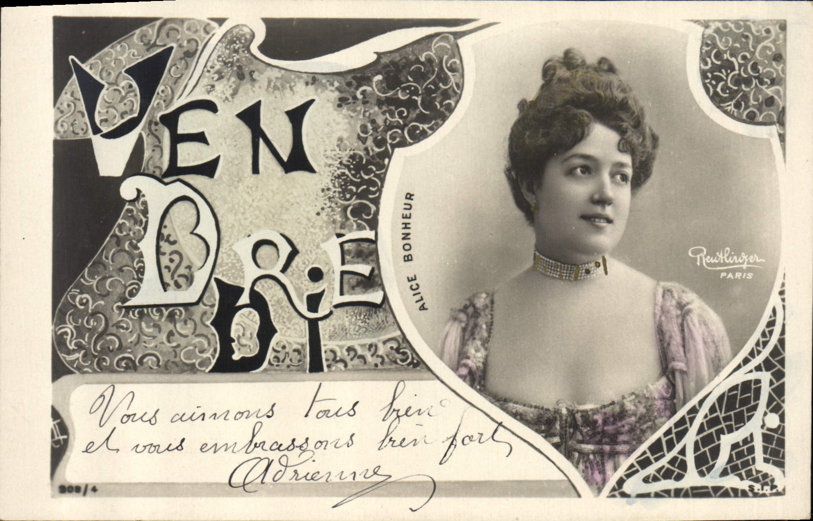 Vintage Postcard Fantasy Day Woman Friday