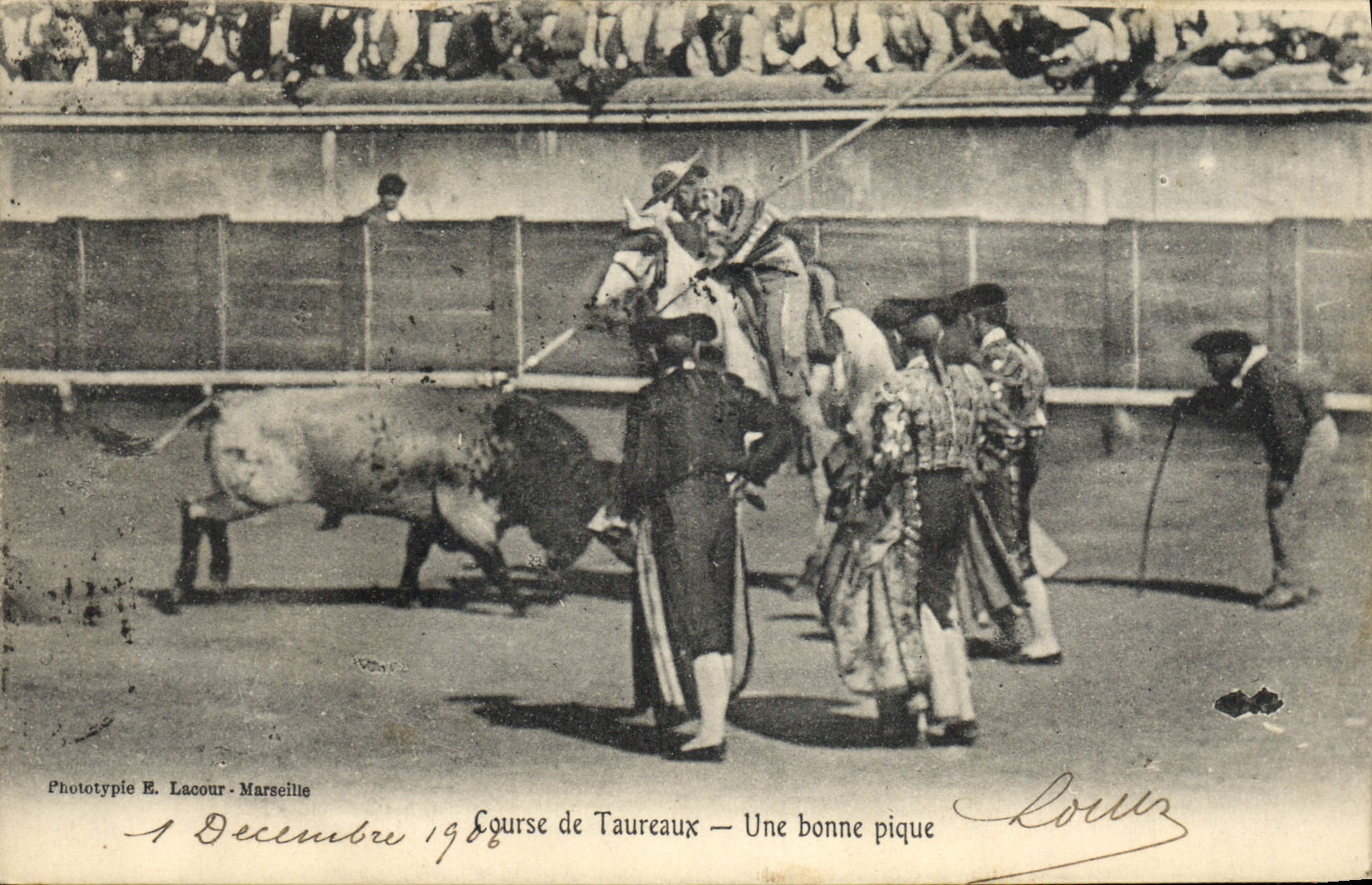 CPA Corrida Course de Taureaux Une bonne pique 