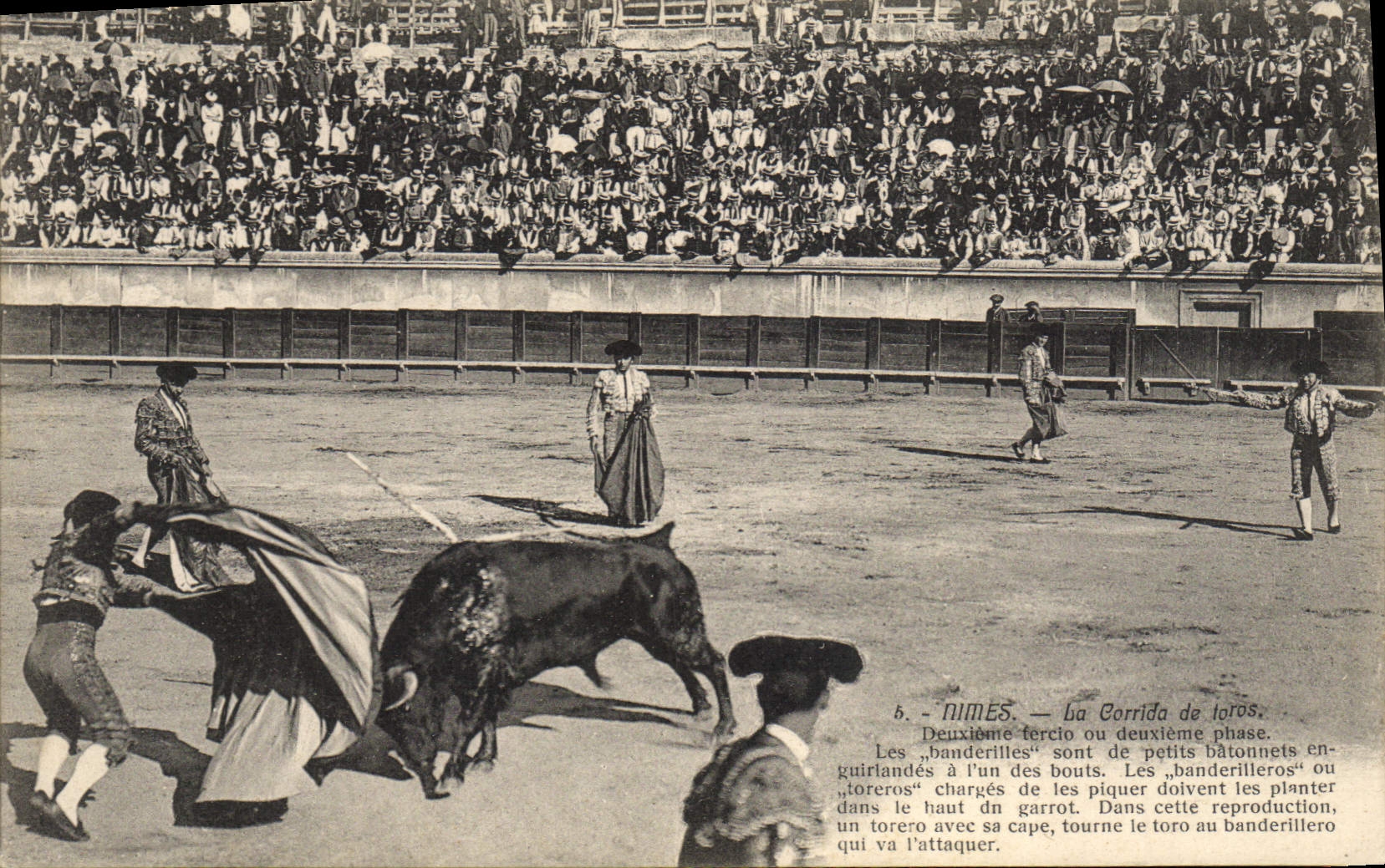 Postal Corrida Corrida de toros Nimes la corrida de toros Segundo fercio o segunda fase