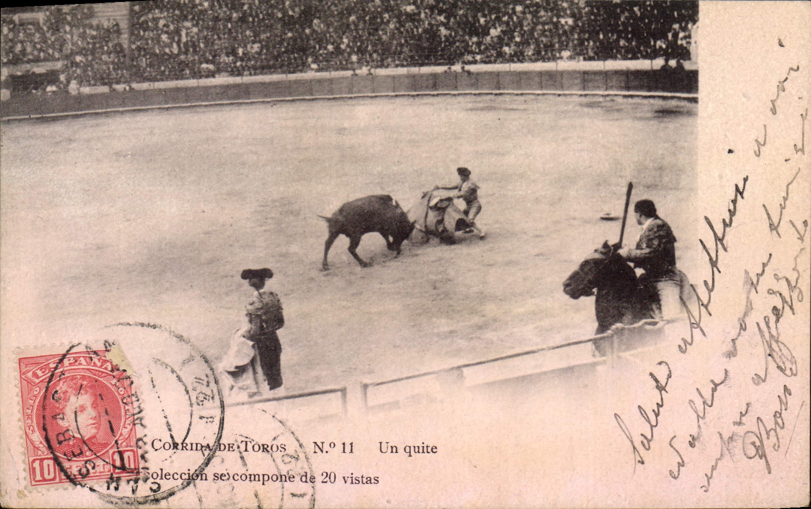 CPA Corrida Course de Taureaux Un quite 