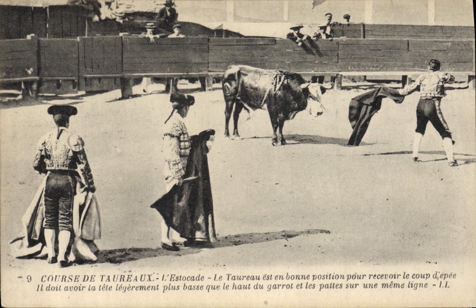 CPA Corrida Course de Taureaux L'estocade Le taureau est en bonne position pour receveoir le coup d'epee 