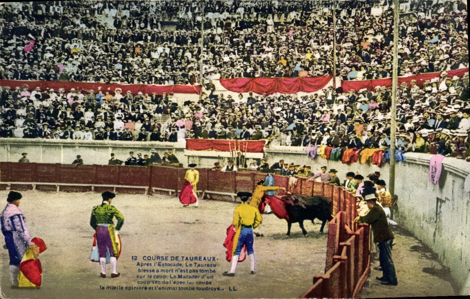 CPA Corrida Course de Taureaux Apres l'estocade