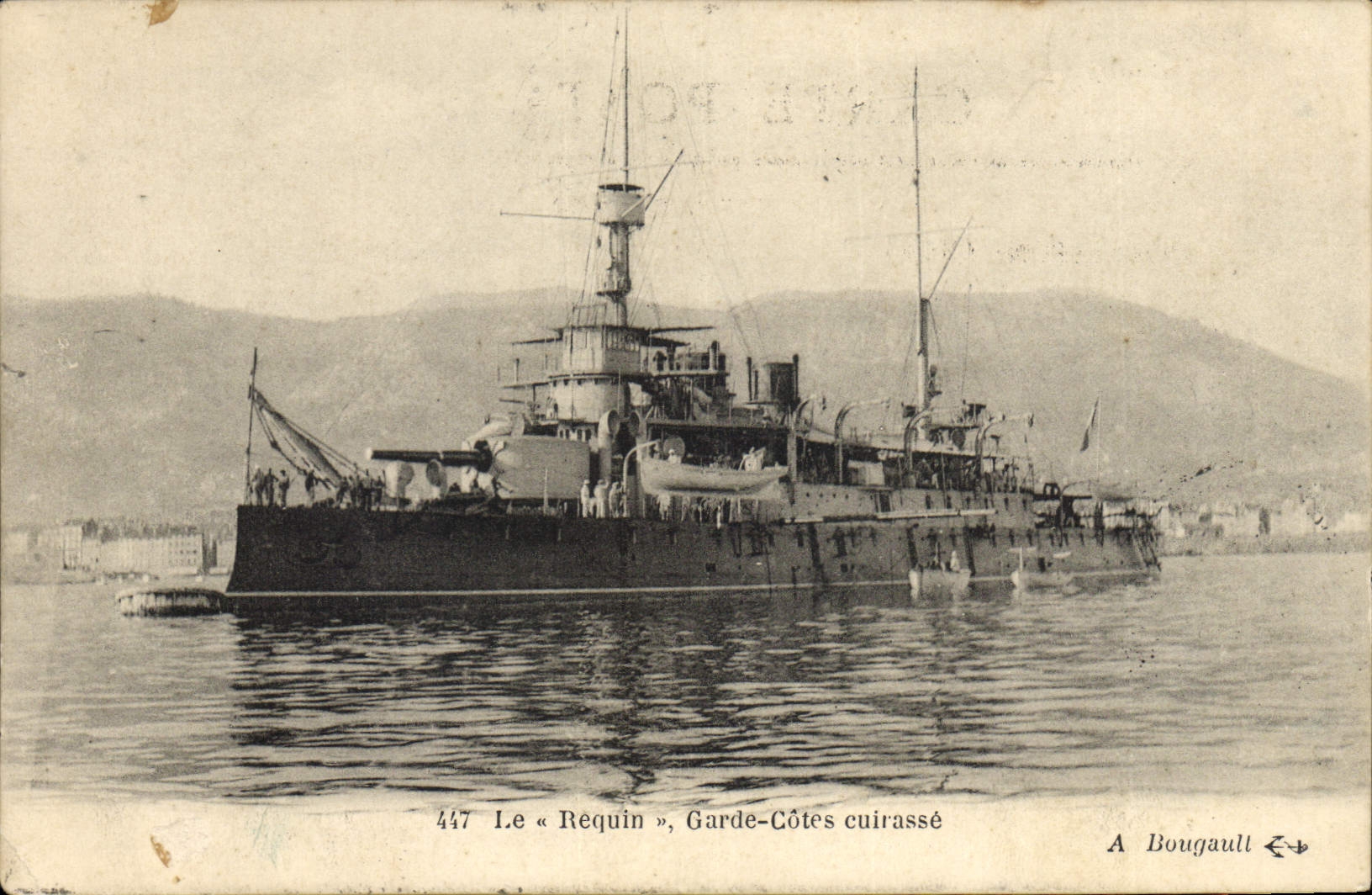 Vintage Postcard Warship the Shark Keeps dimensions armours