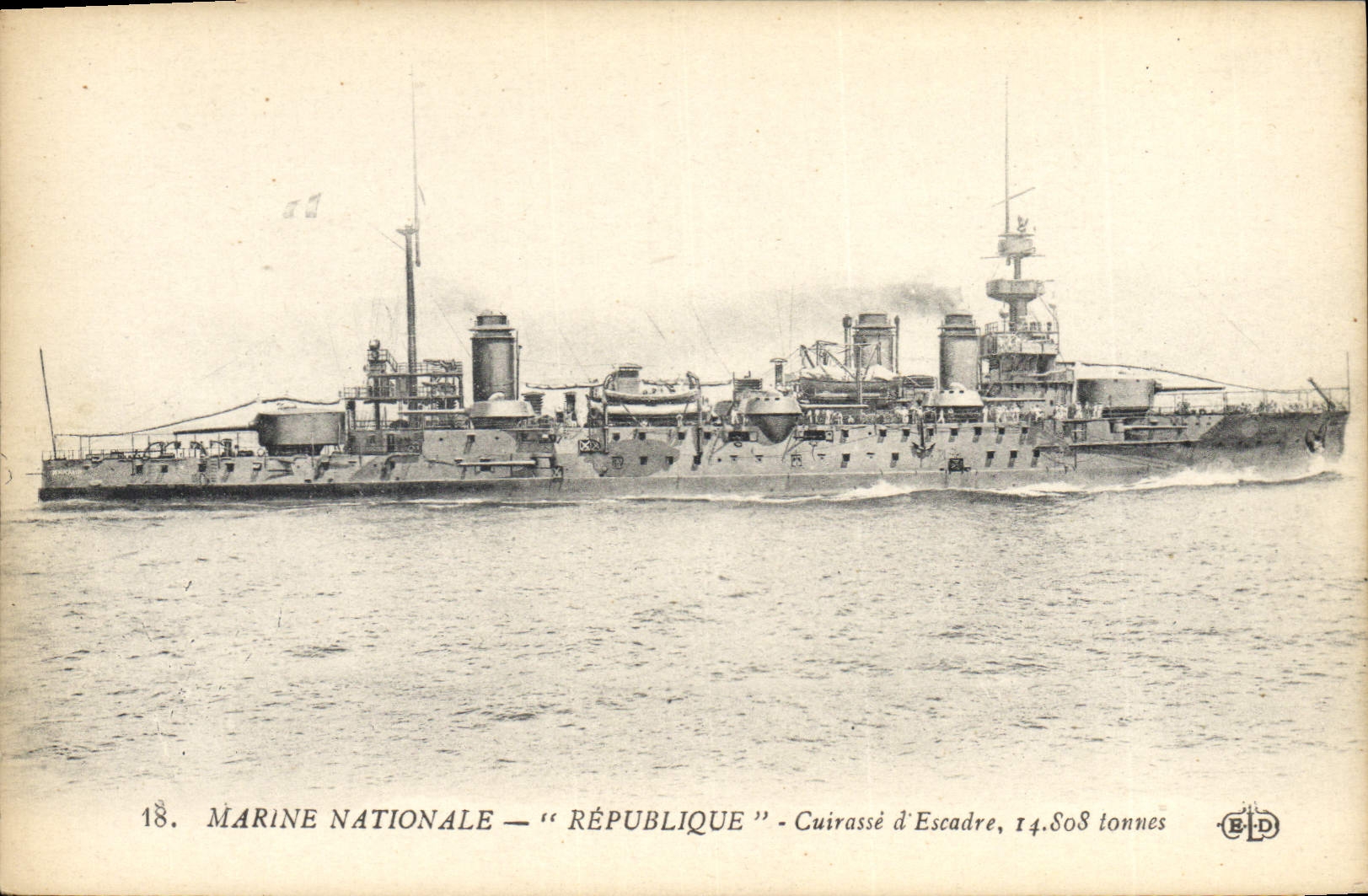 Vintage Postcard Warship Republic Armours squadron