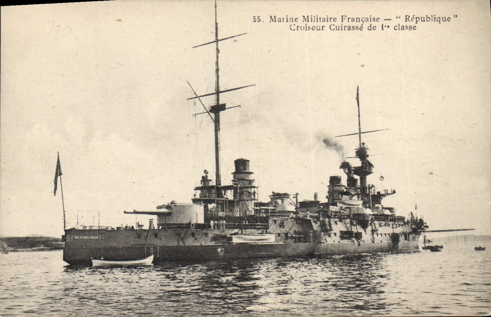 Vintage Postcard Warship Republic Cruiser Armours 1st rank