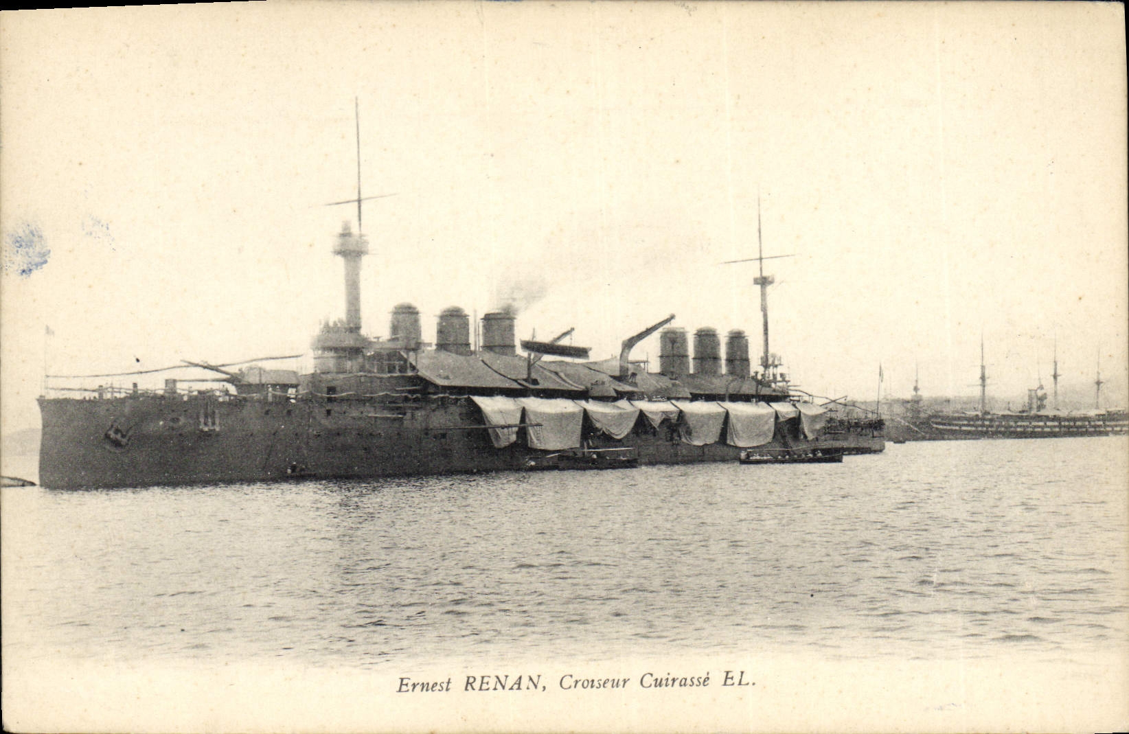 Vintage Postcard Warship Ernest Renan Croiseur Armours