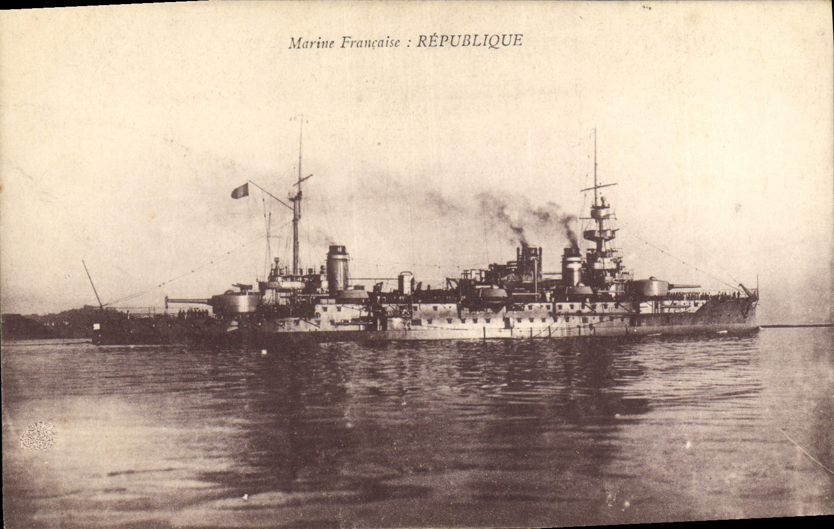 Vintage Postcard Warship Republic
