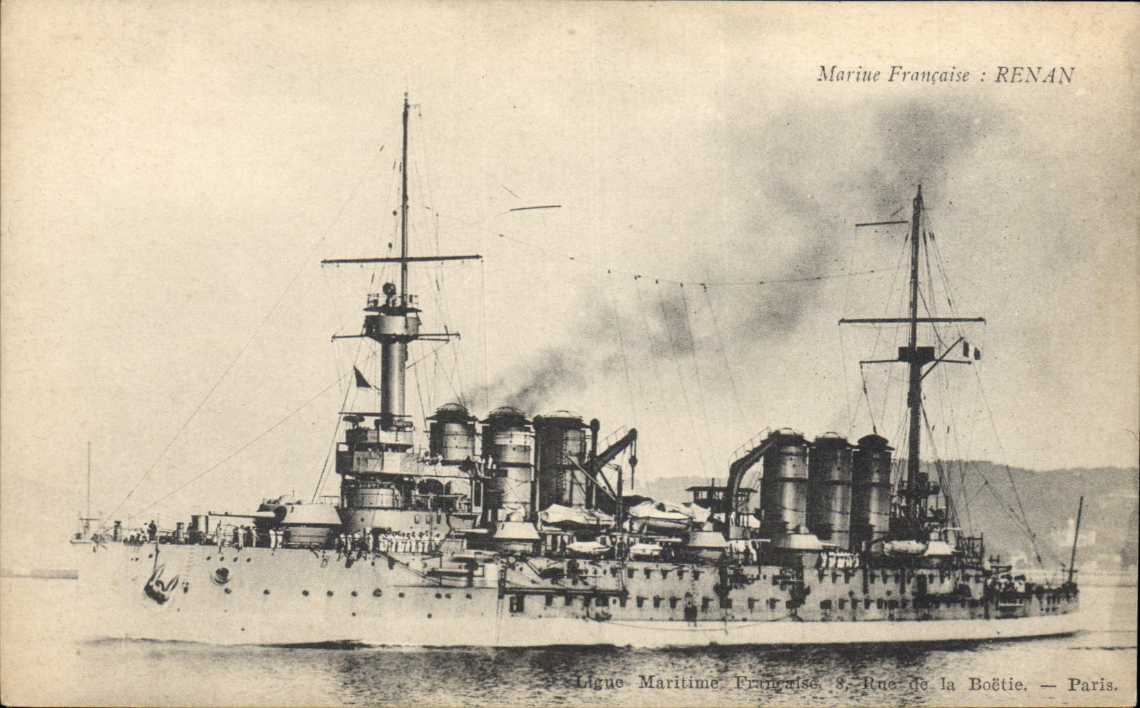 Vintage Postcard Warship Renan