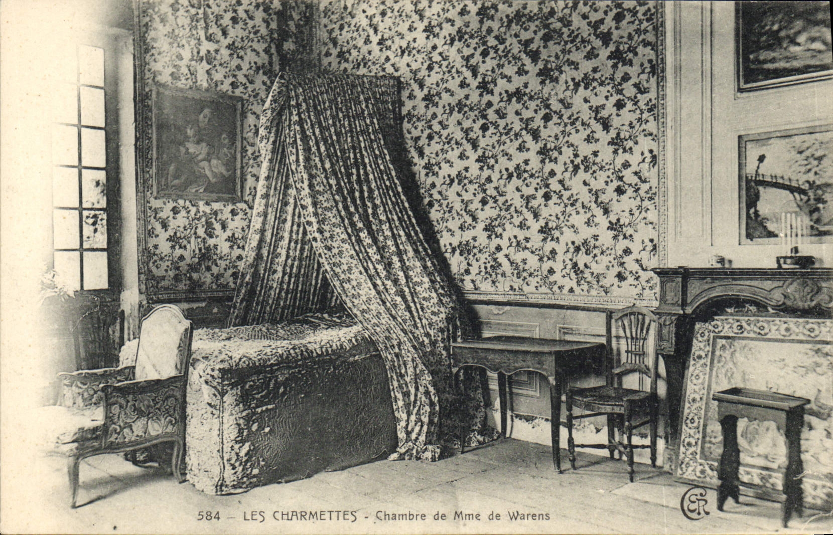 Vintage Postcards Charmettes Room of Mrs. de Warens
