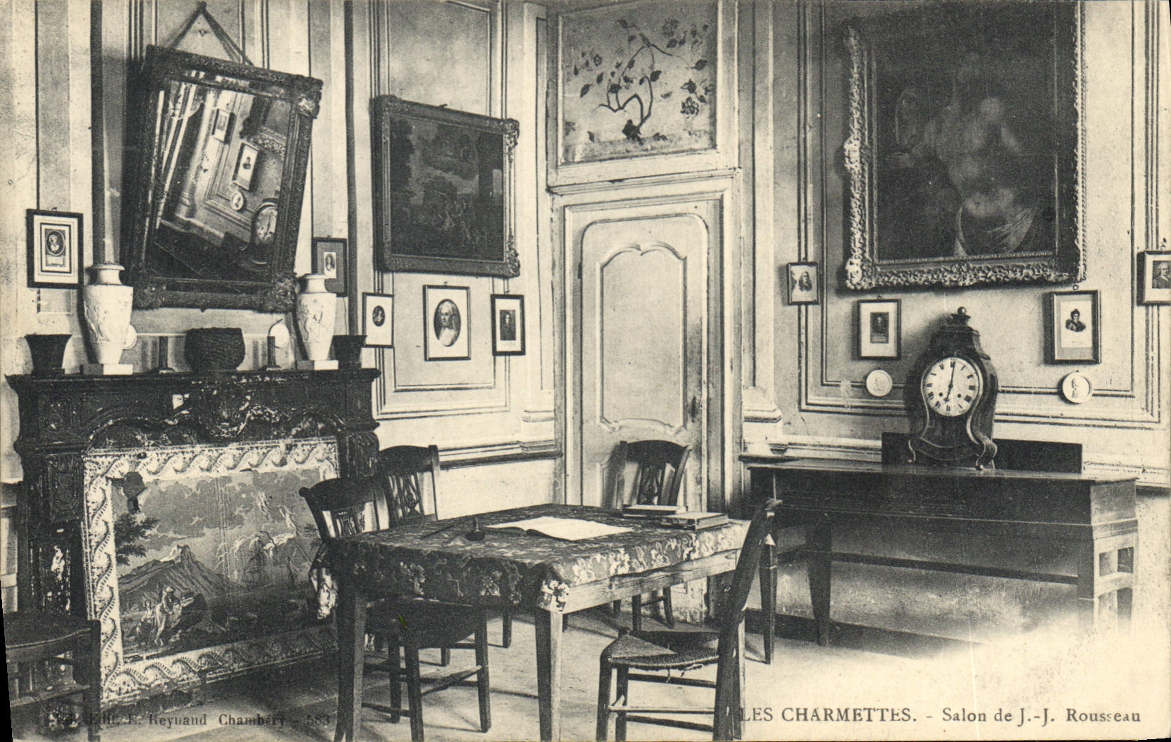 Vintage Postcards Charmettes Room of JJ Rousseau