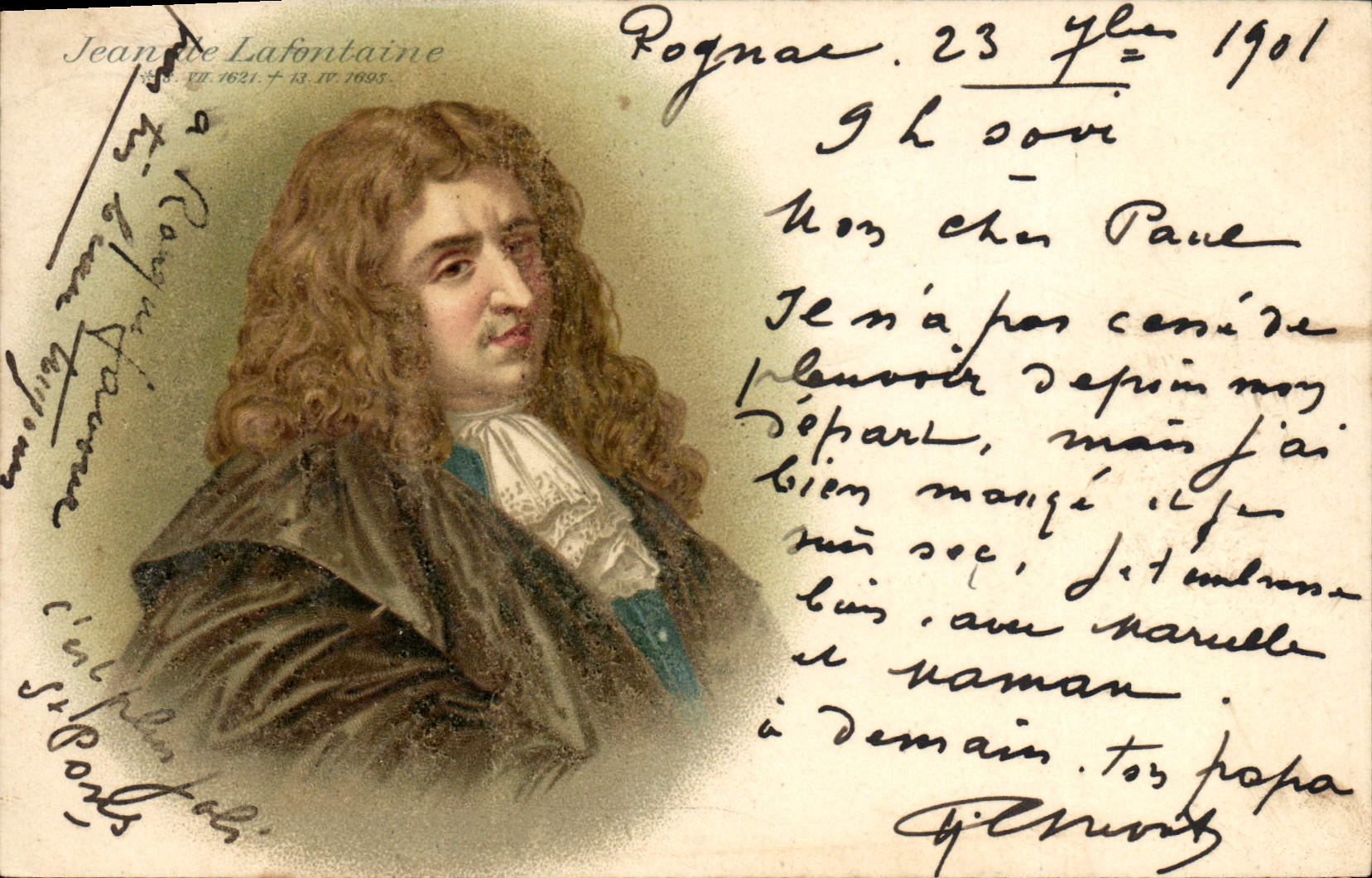 Vintage Postcard Jean de Lafontaine