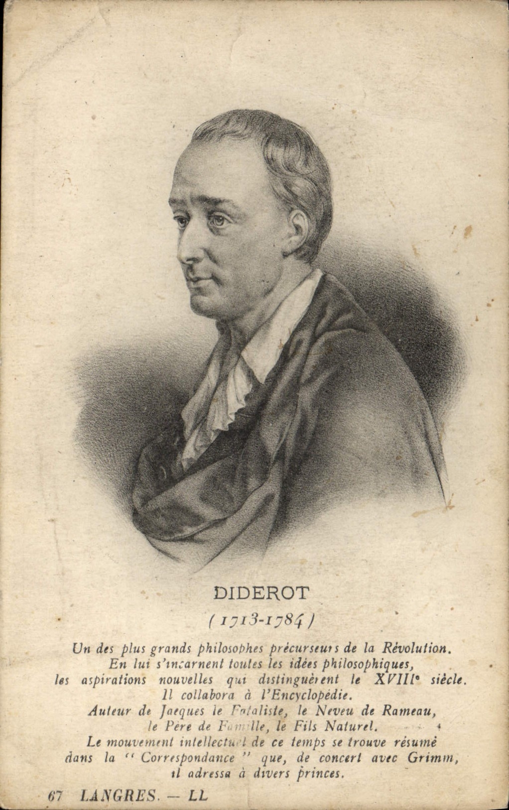 Vintage Postcard Diderot Philosophizes