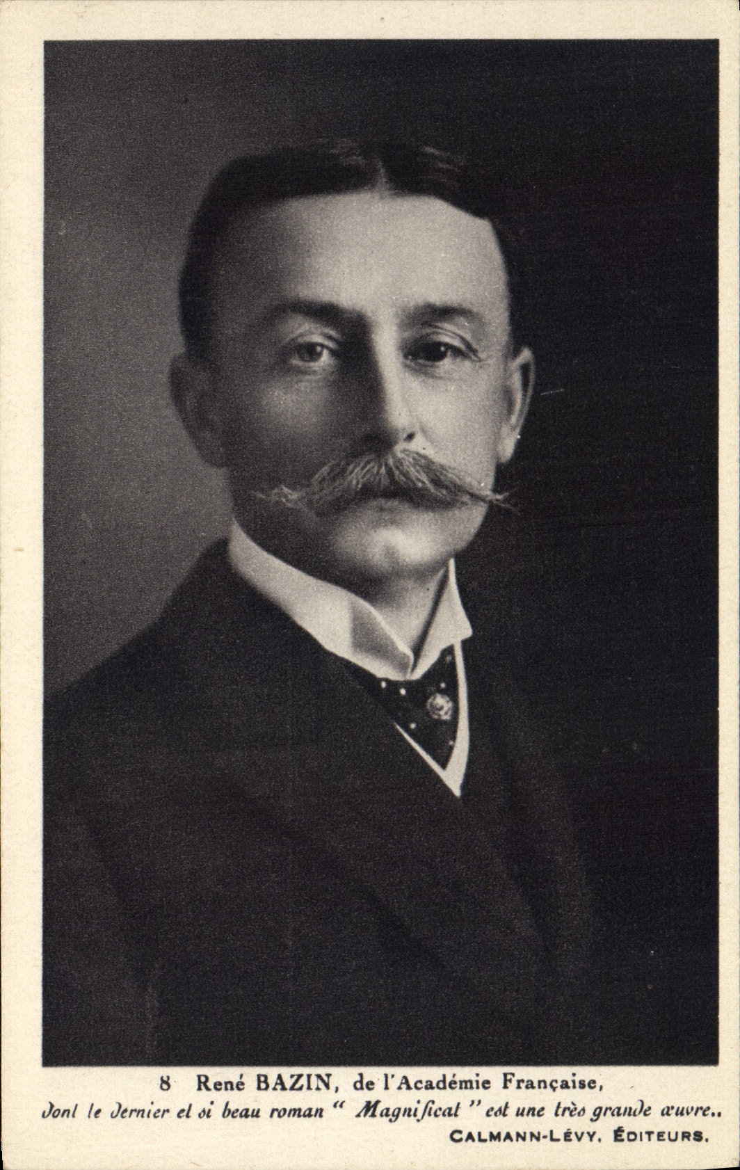 Vintage Postcard Rene Bazin of the French Academy Magnificat Calmann Levy