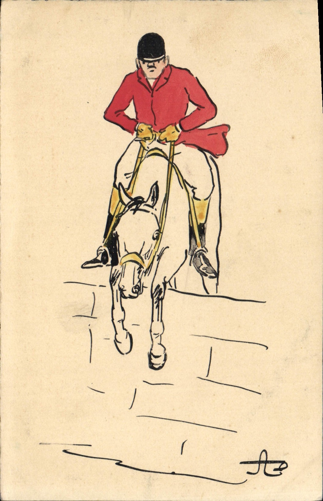 Postal Equitación Hípica Caballo Desenvuelto