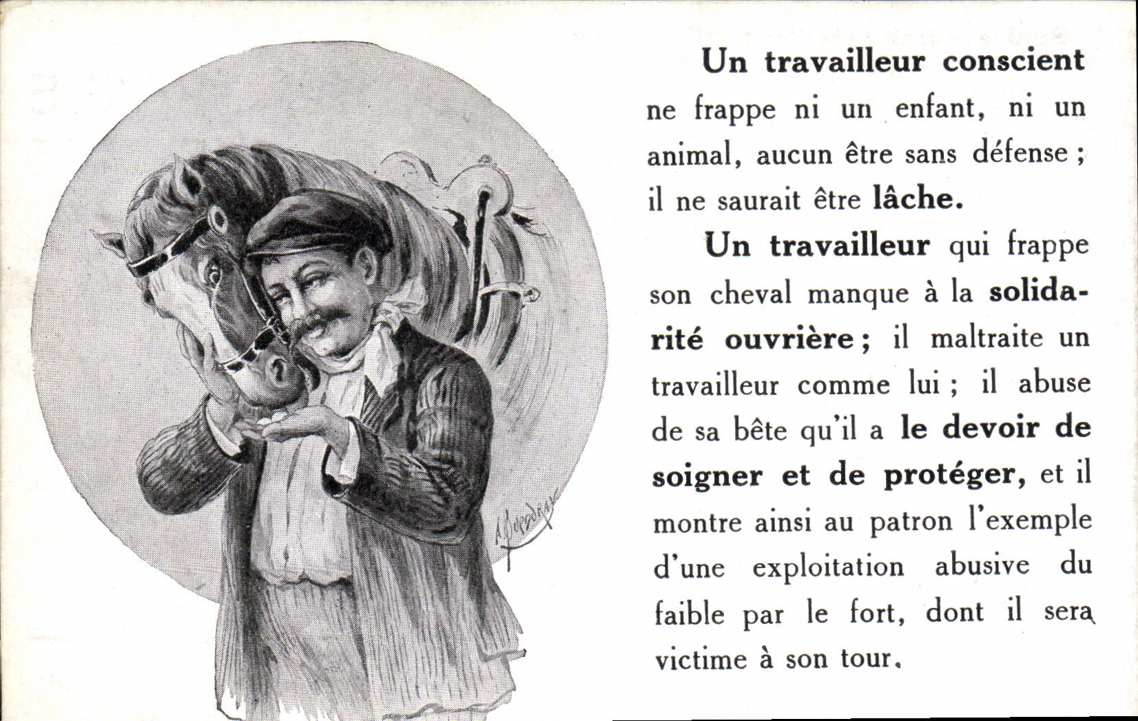 CPA Equitation Hippisme Cheval Un travailleur conscient