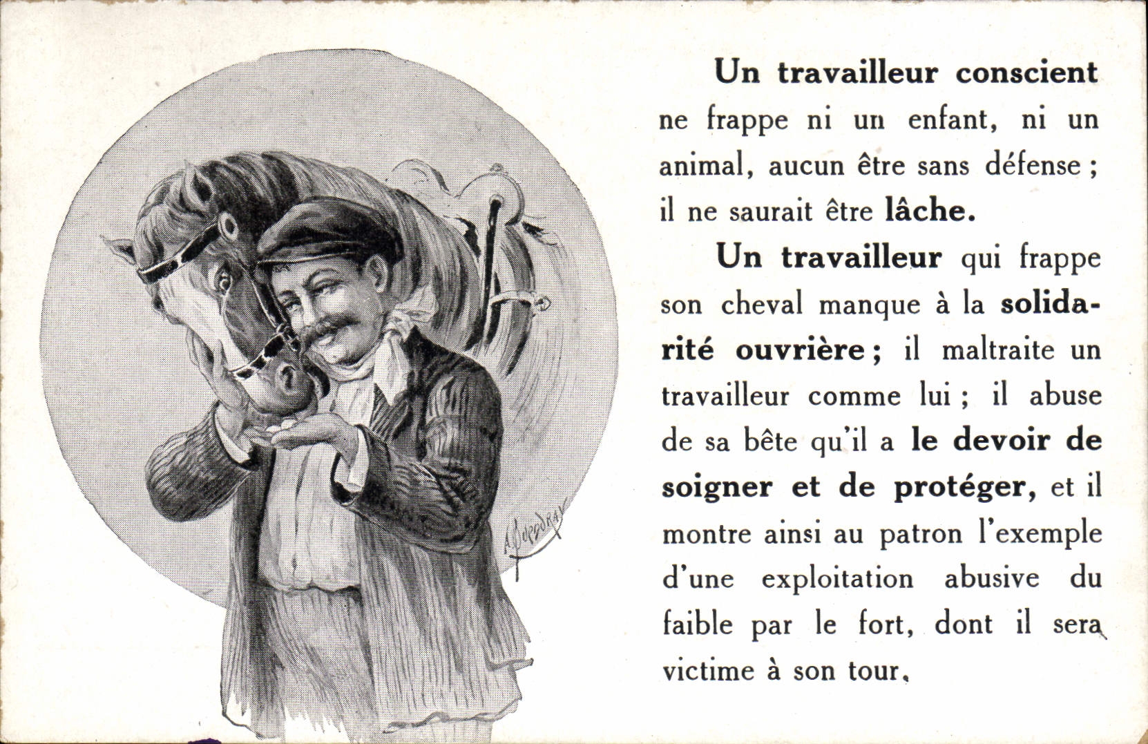 CPA Equitation Hippisme Cheval Un travailleur conscient