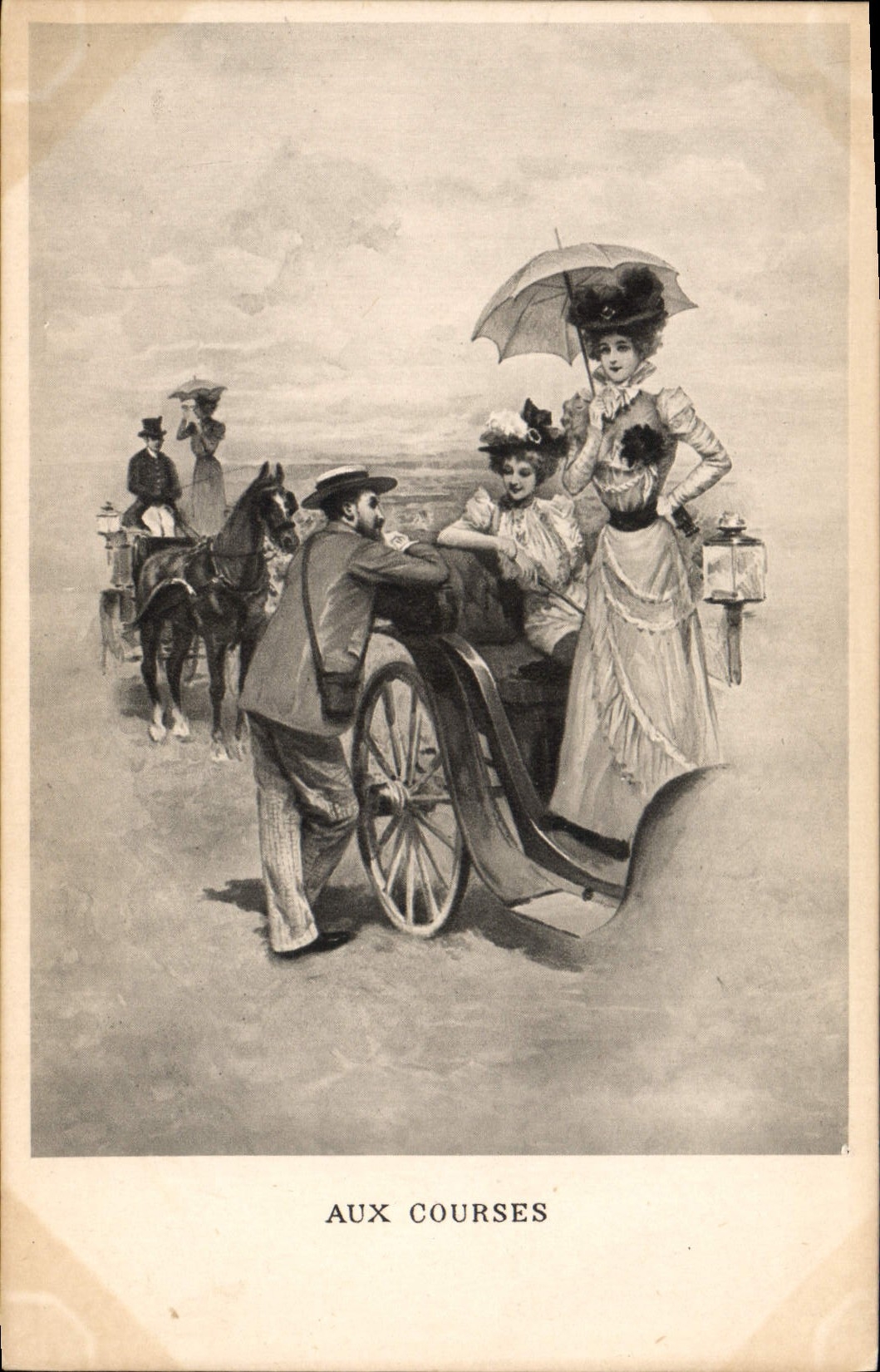 CPA Equitation Hippisme Cheval Aux courses Caleche 