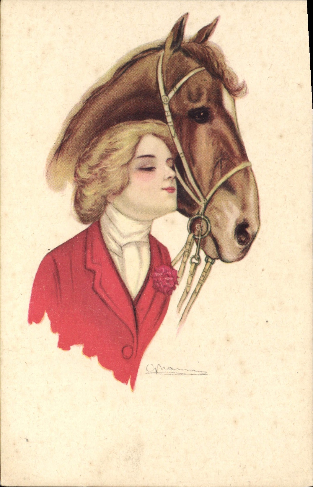 CPA Equitation Hippisme Cheval Femme