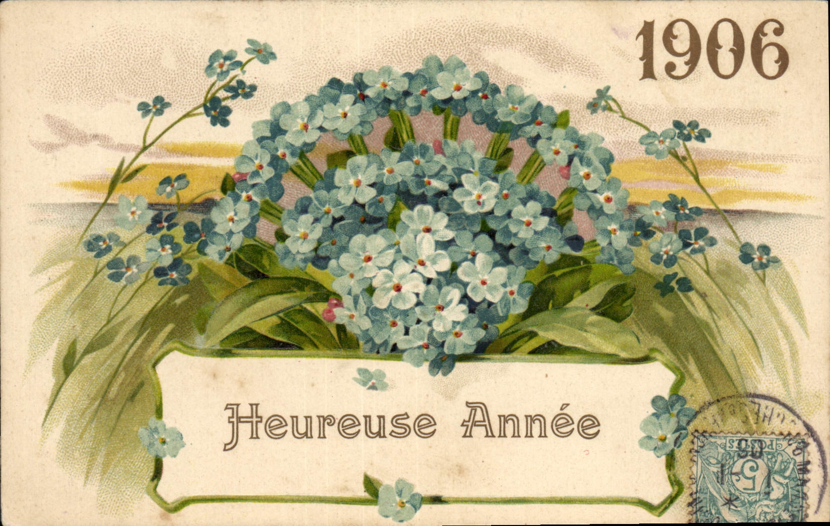 CPA Fantaisie Annee 1906 Fleurs 