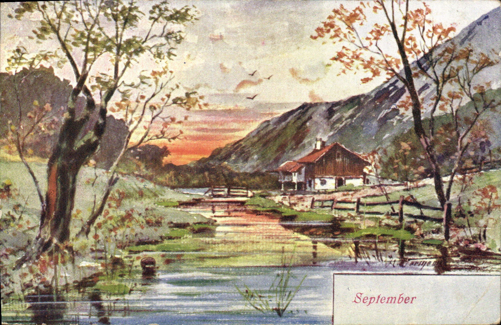 Vintage Postcard Fantasy Month September September