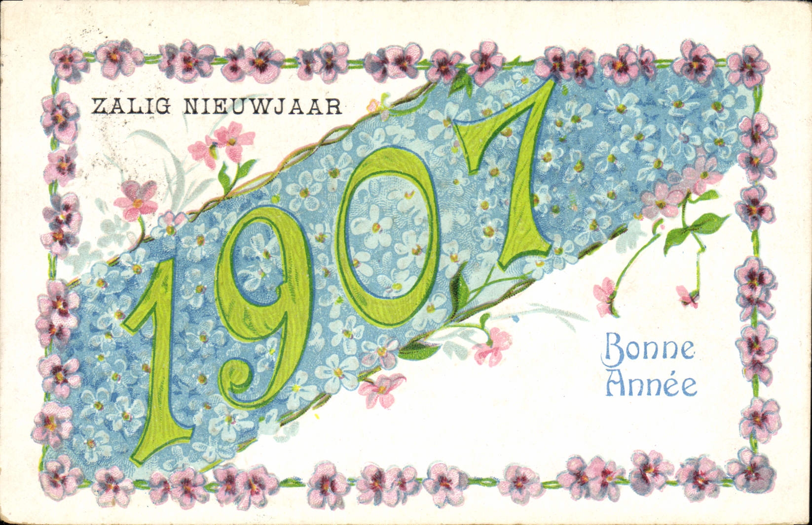 CPA Fantaisie Annee 1907 Fleurs 