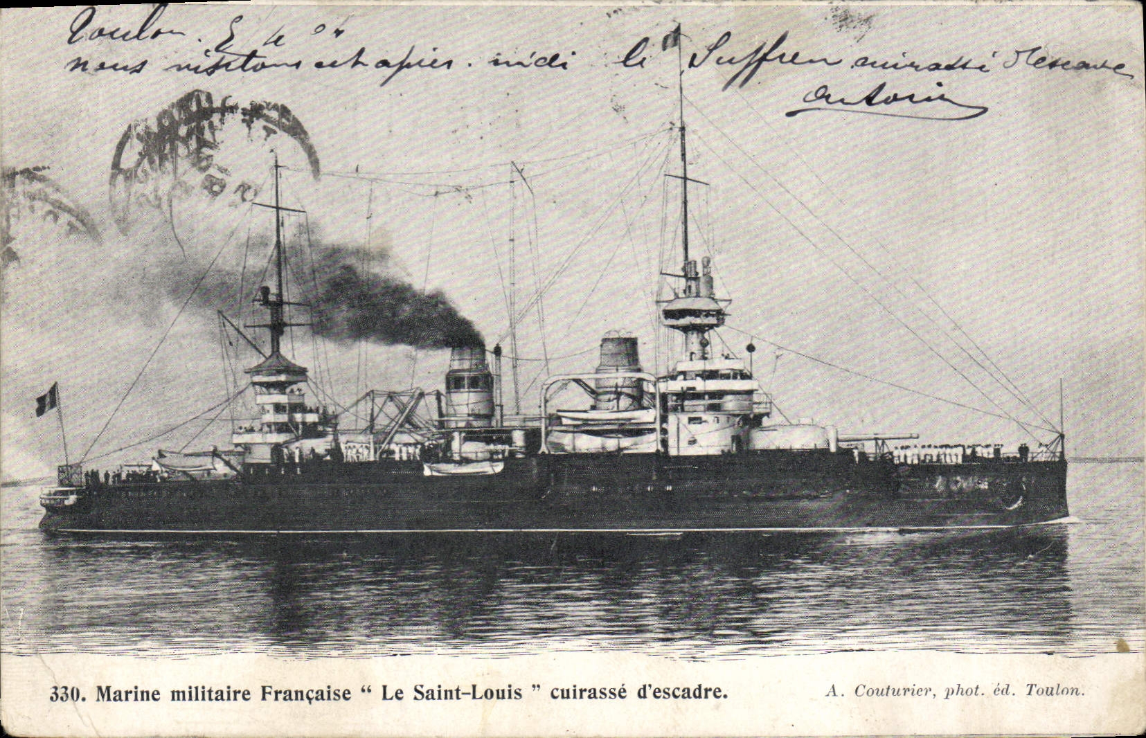 CPA Bateau de Guerre Le Saint Louis Cuirasse d'escadre
