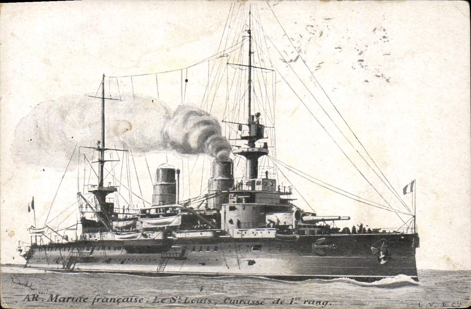CPA Bateau de Guerre Le St Louis Cuirasse de 1er rang