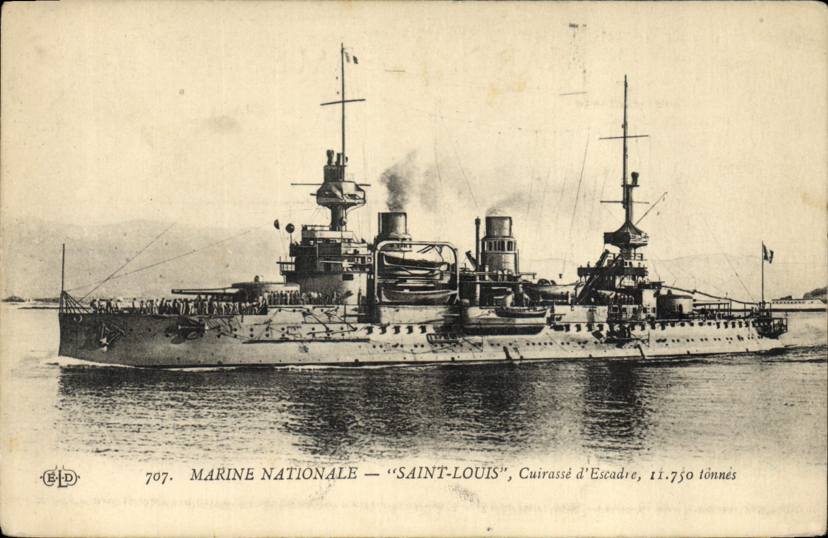 CPA Bateau de Guerre Saint Louis Cuirasse d'escadre