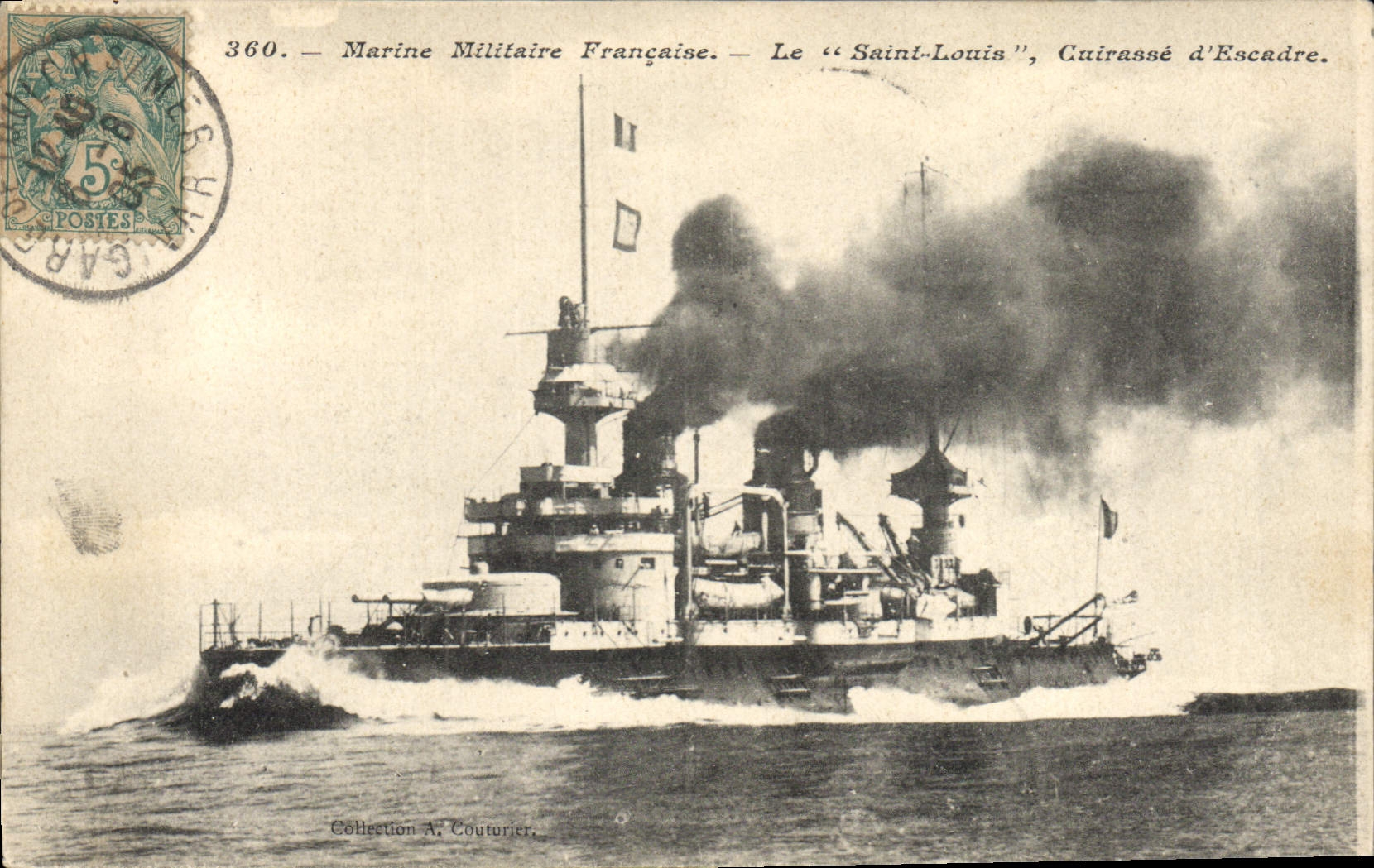 CPA Bateau de Guerre Le Saint Louis Cuirasse d'escadre