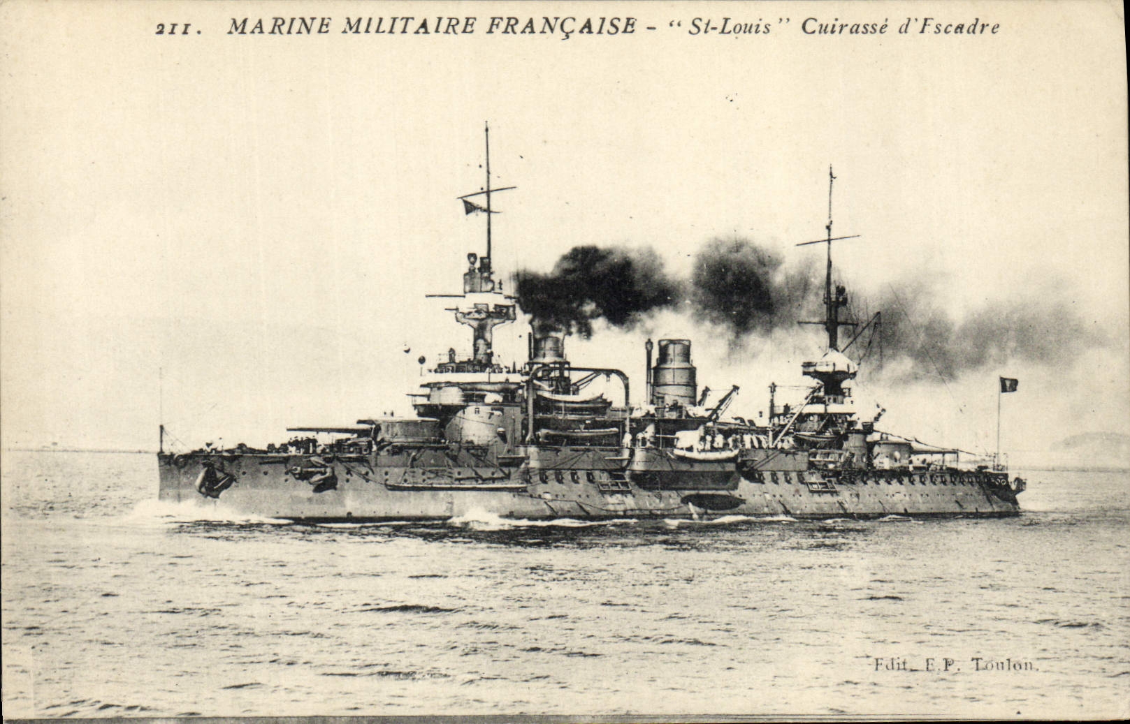 CPA Bateau de Guerre St Louis Cuirasse d'escadre