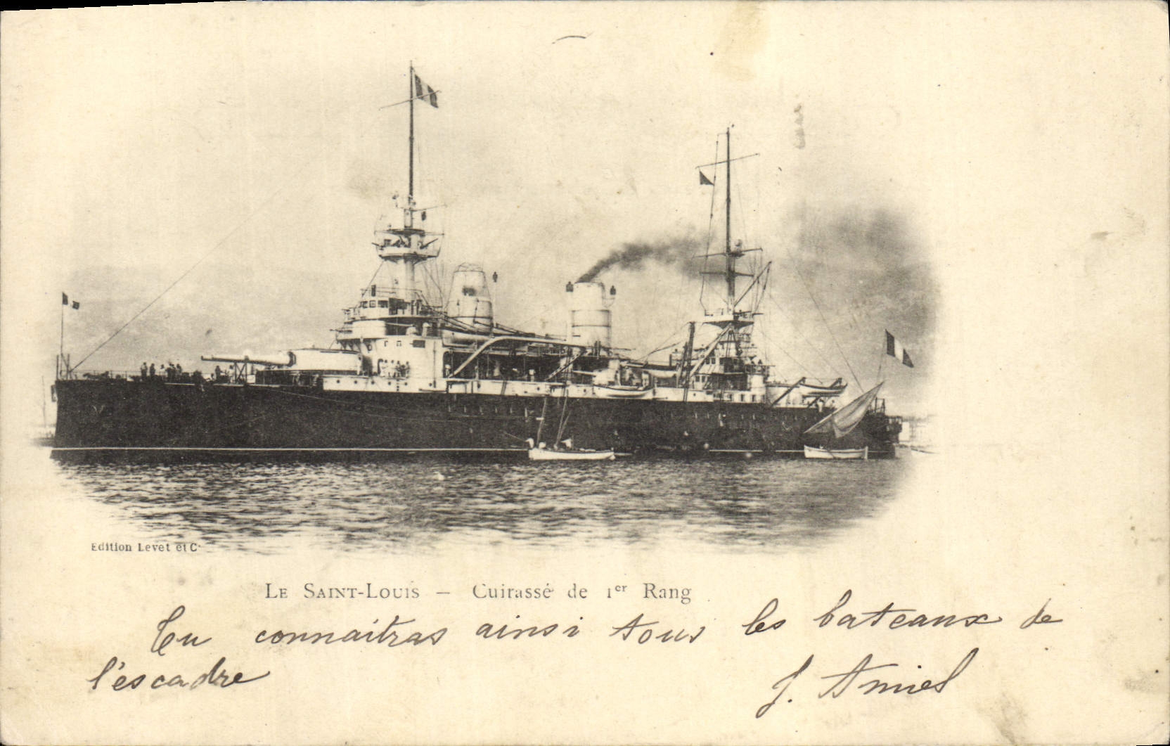 Vintage Postcard Warship the Holy louis Armours 1st rank