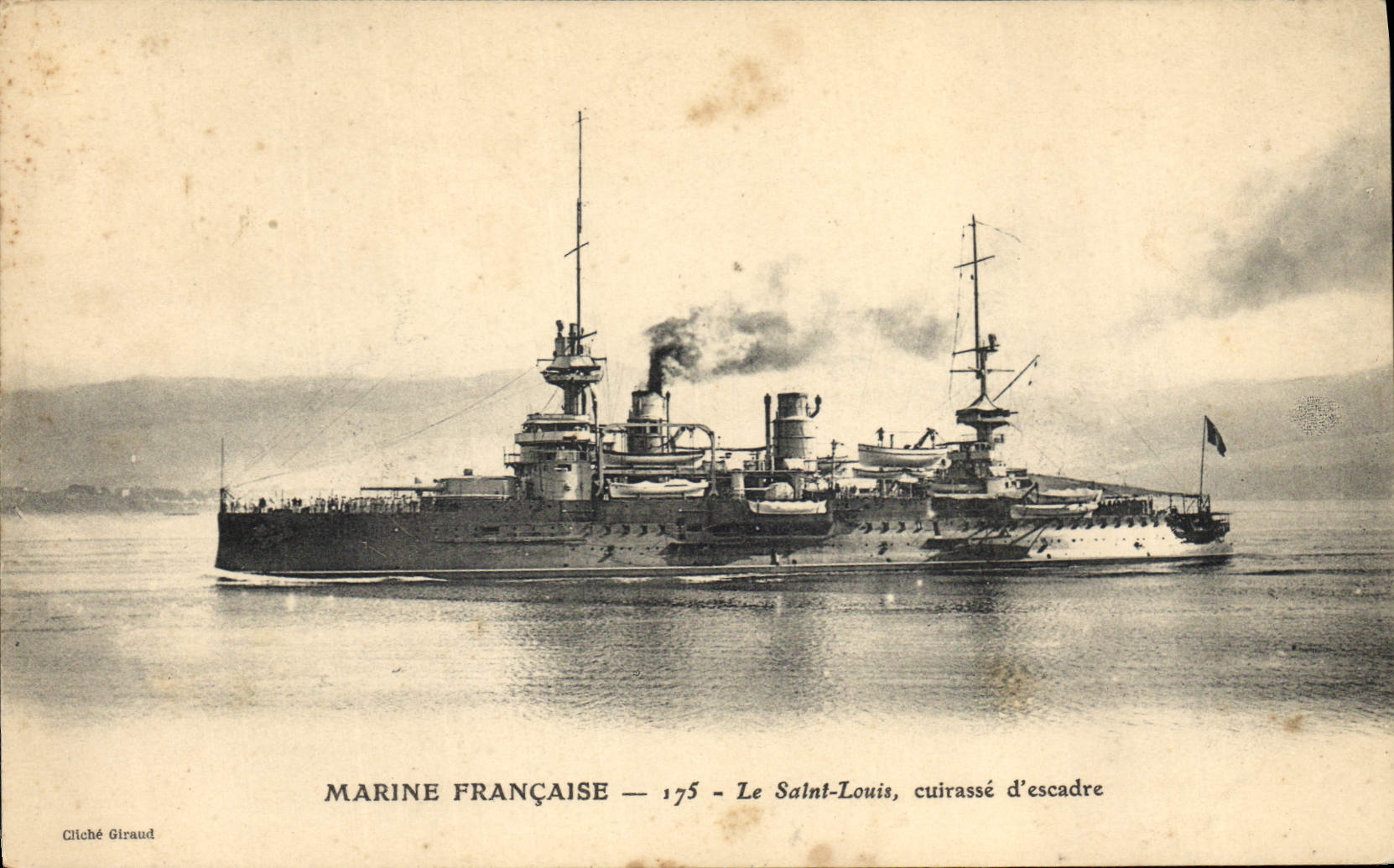 CPA Bateau de Guerre Le Saint Louis Cuirasse d'escadre
